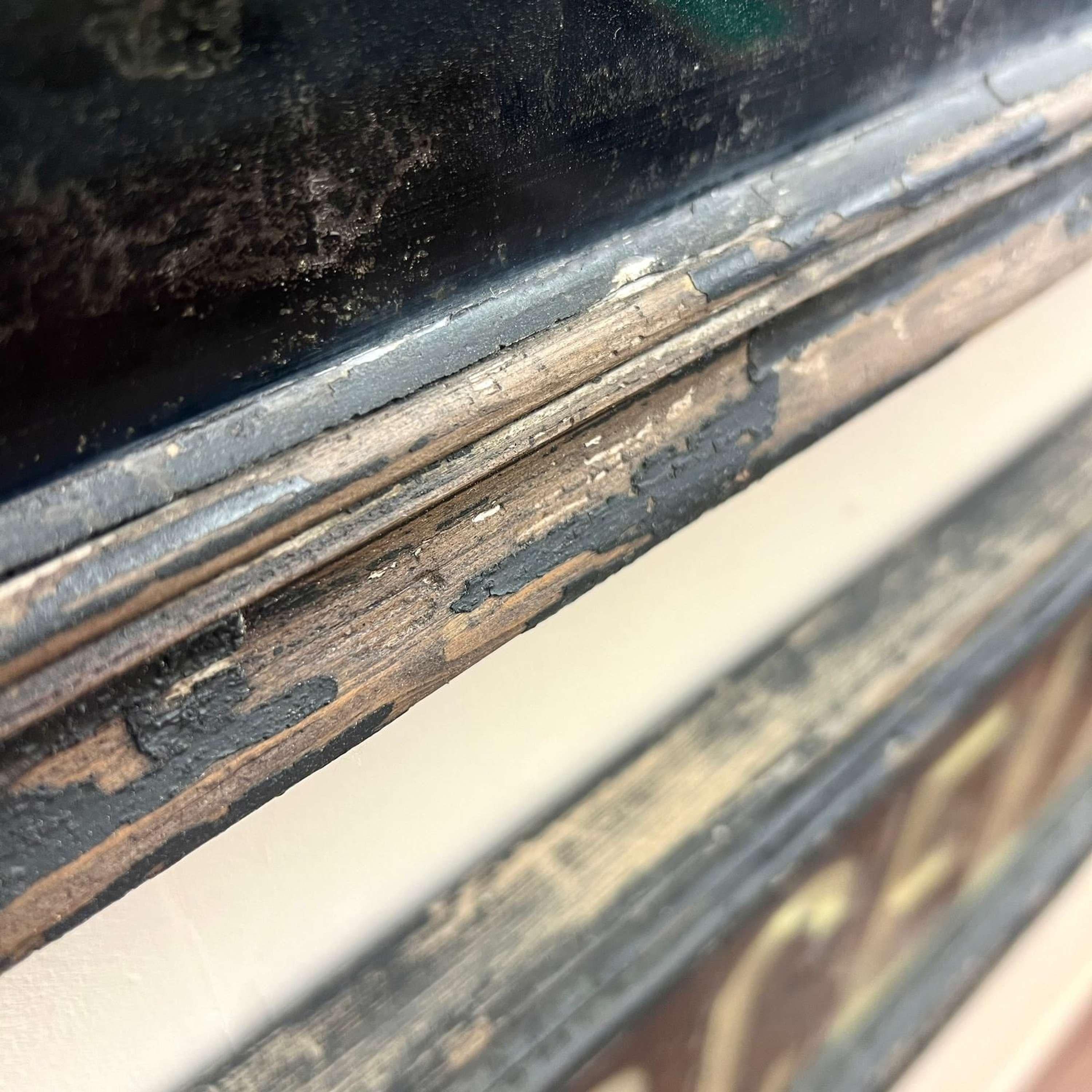 Pareja de Letreros de Tienda Franceses Pintados al Reverso Cerámica siglo XIX en venta