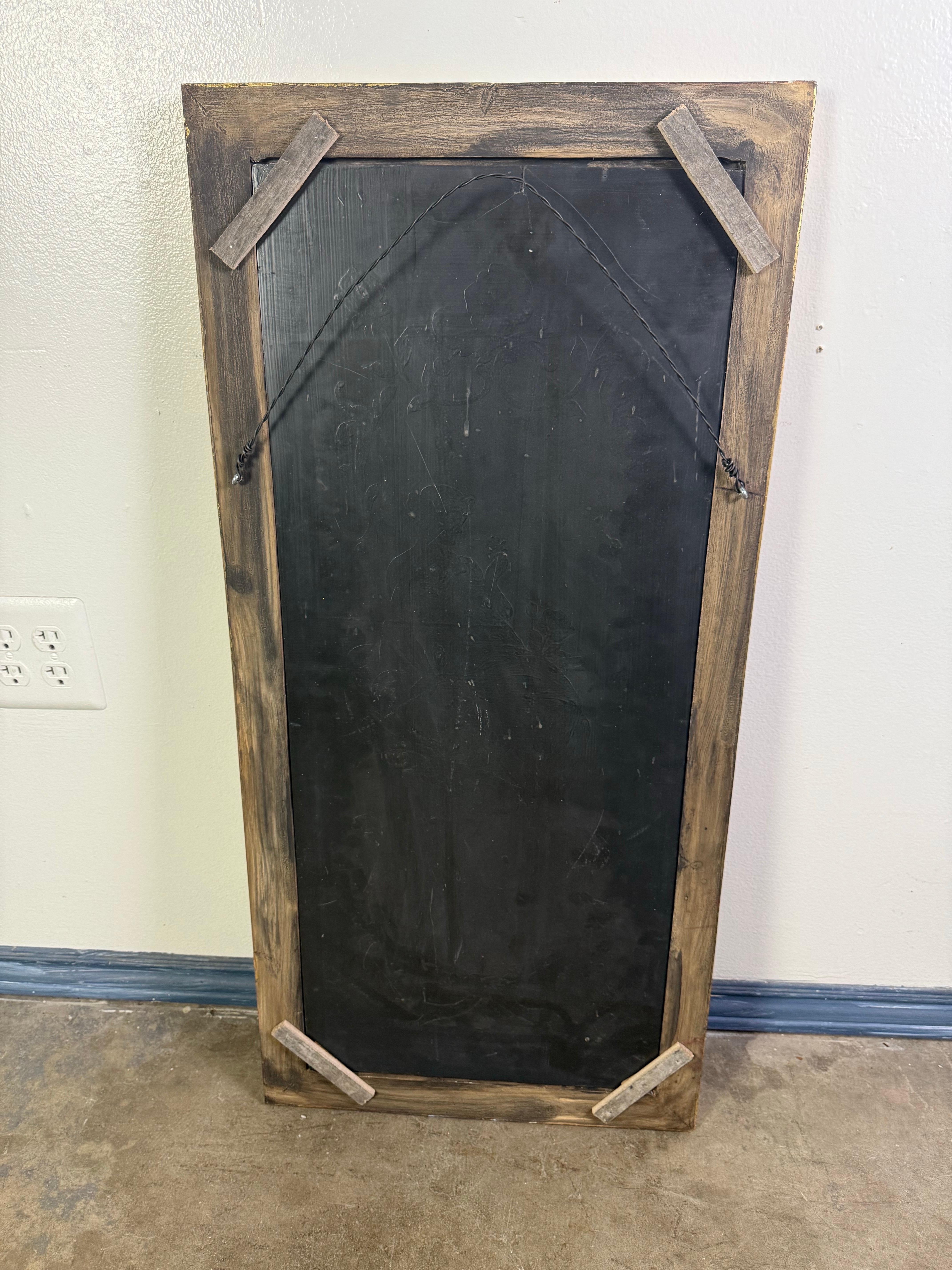 Pair of Reverse Painted Framed Mirror Panels For Sale 6
