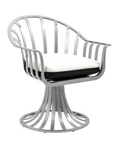Pair Of Reversible Cushion Patio Chairs In The Style Of Russel Woodard
