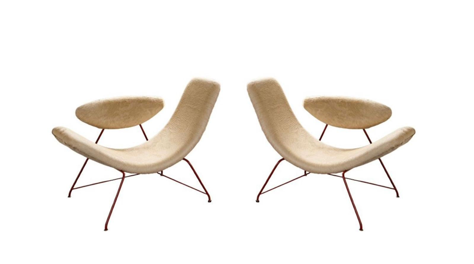 Brasiliano Coppia di poltrone 'Reversível' di Martin Eisler, Modernità di metà secolo, anni '50 in vendita