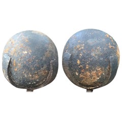 Antique Pair of Revolutionary War Cannonball Finials