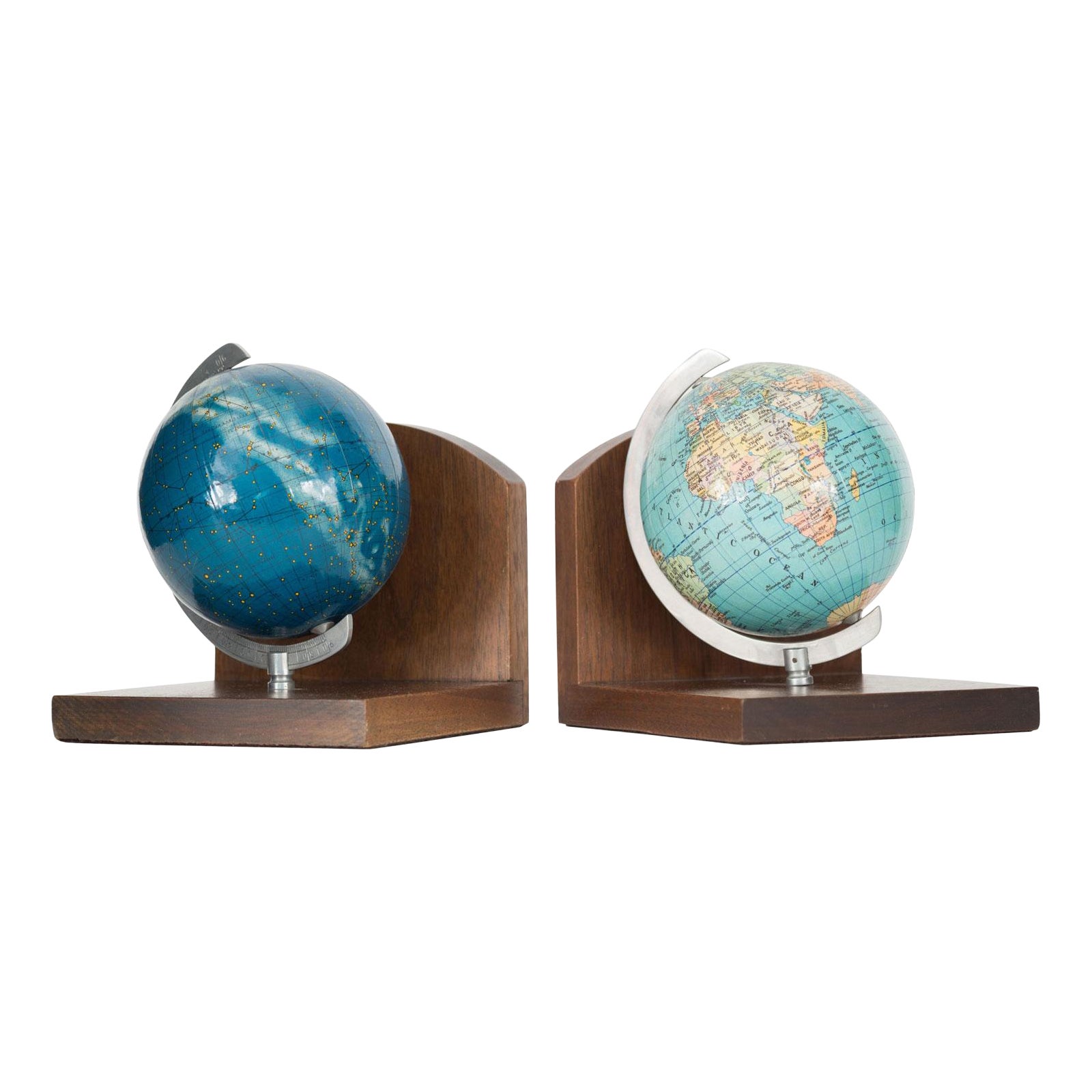 Pair of Revolving Globe Bookends
