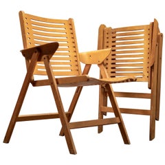 Pair of Rex Folding Lounge Chairs Designed by Niko Kralj for Rex in 1952