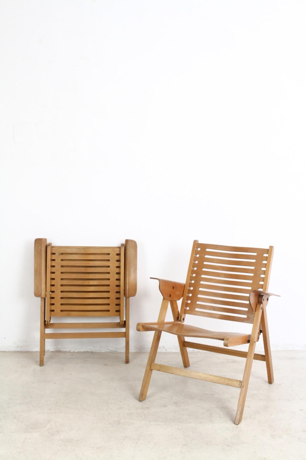 Mid-Century Modern Pair of Rex Lounge Chairs Designed by Niko Kralj, 1952 For Sale