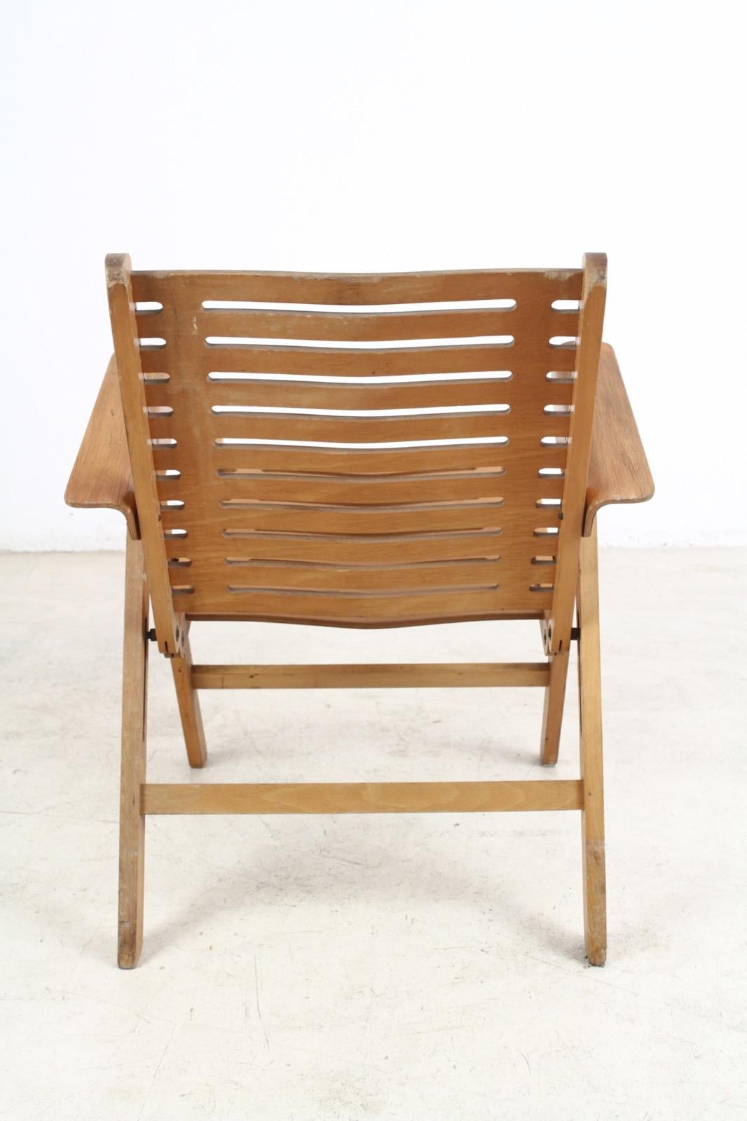 Beech Pair of Rex Lounge Chairs Designed by Niko Kralj, 1952 For Sale