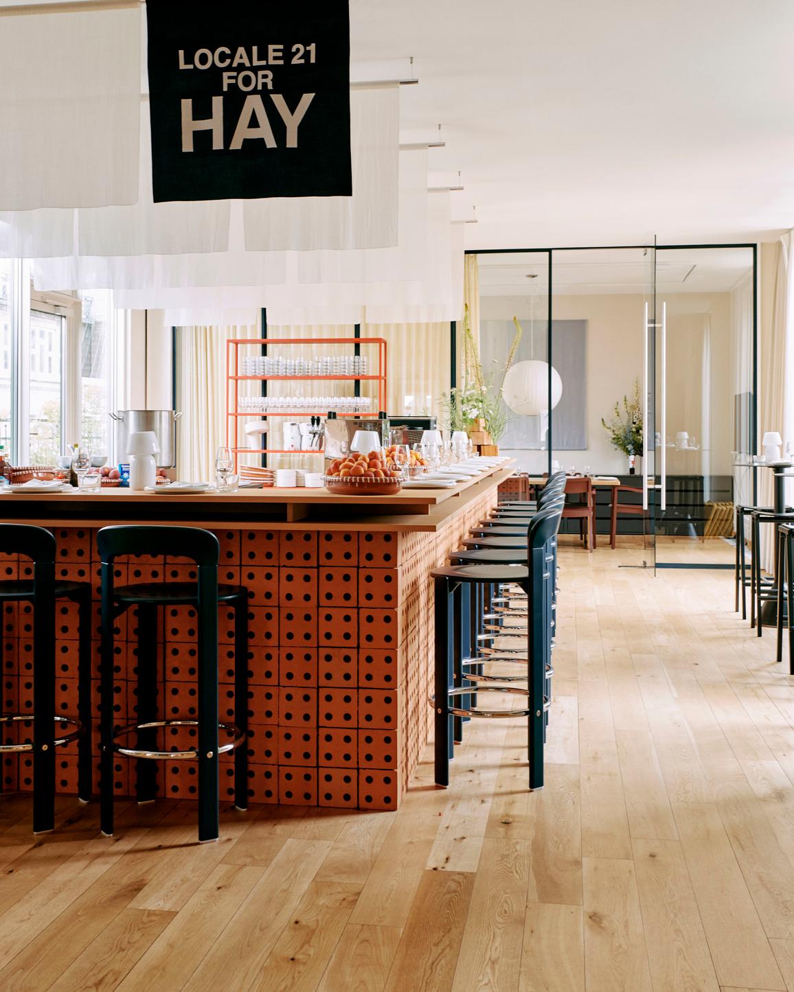 Scandinavian Modern Pair of Rey Bar Stools High in Deep Blue Design by Bruno Rey for Dietiker - Hay For Sale