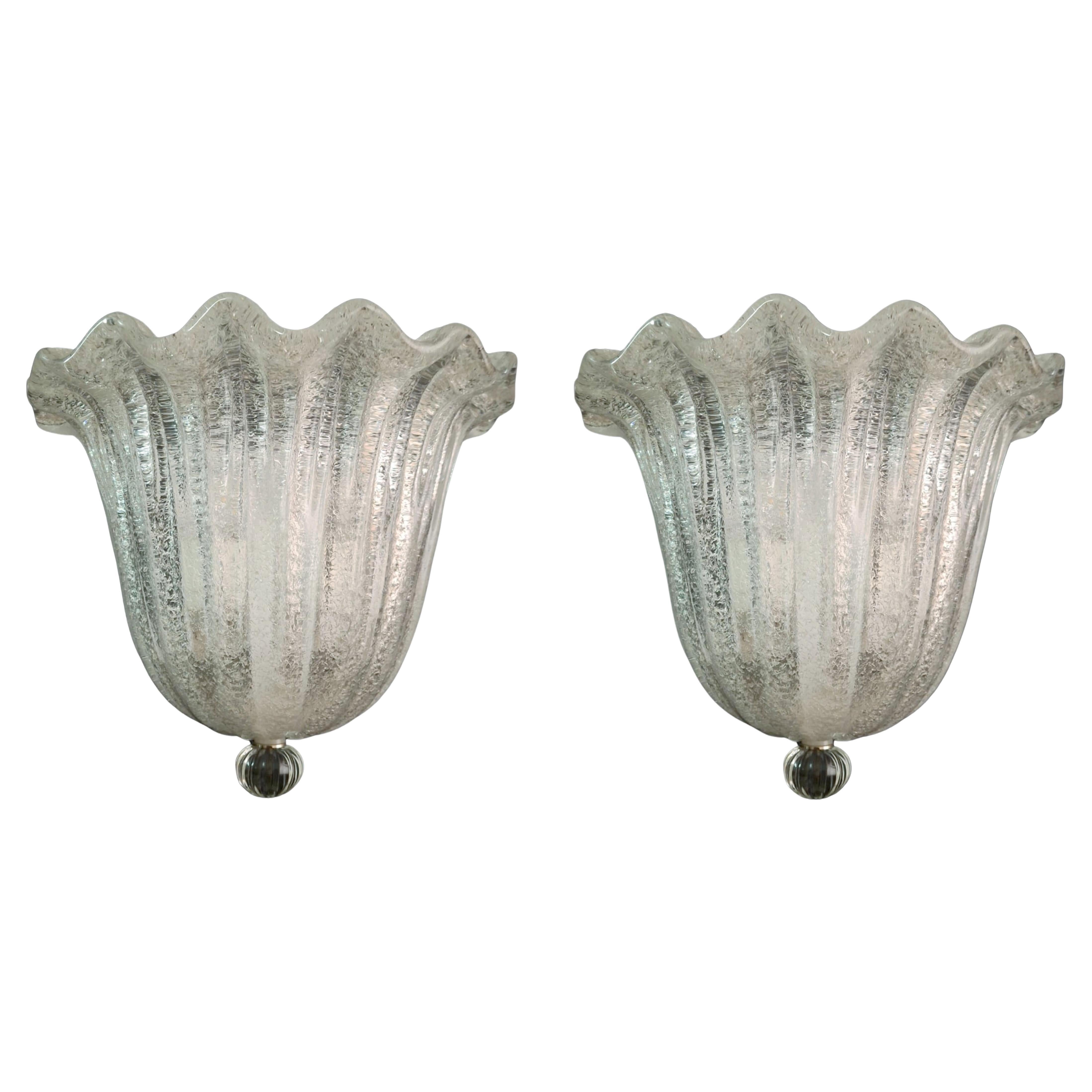 Coppia di applique "Rialto" di Aureliano Toso, 6 coppie disponibili