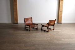Pair Of Riaza Chairs In Cognac Leather By Paco Muñoz For Darro Gallery, 1960s