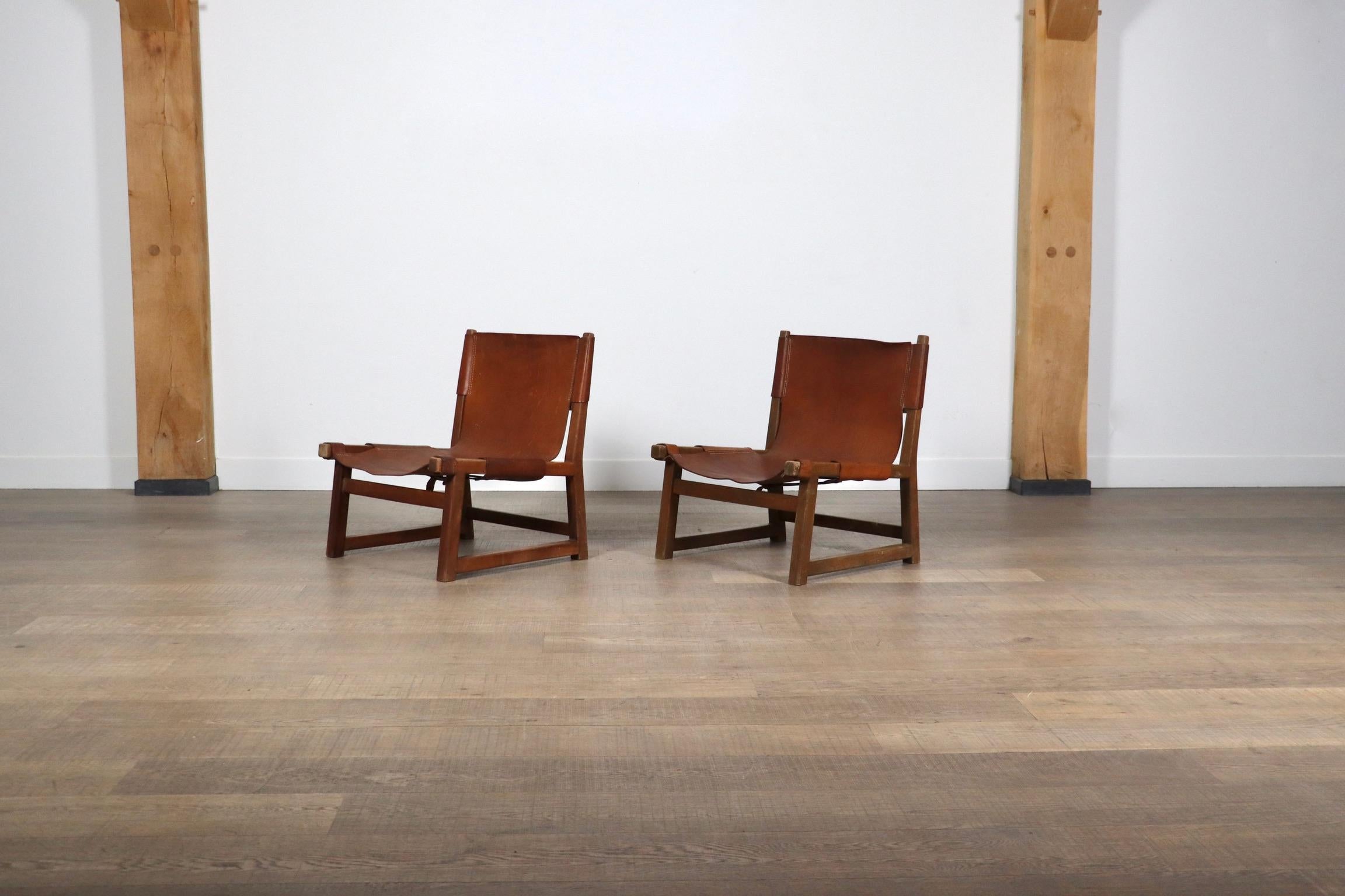 Paar Riaza-Stühle aus cognacfarbenem Leder von Paco Muñoz für Darro Gallery, Spanien, 1 im Angebot 7