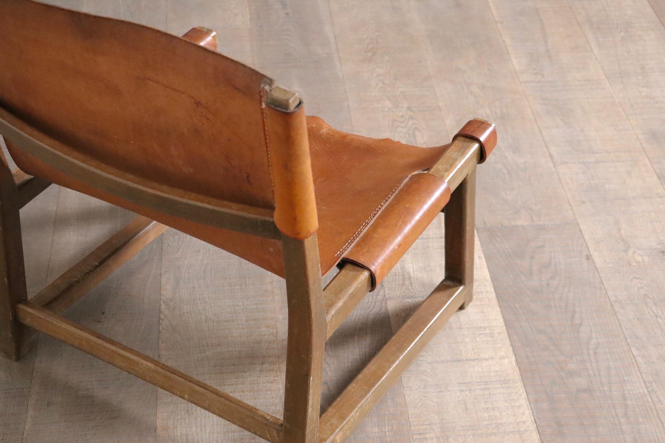 Pair Of Riaza Chairs In Cognac Leather By Paco Muñoz For Darro Gallery, Spain, 1 For Sale 9