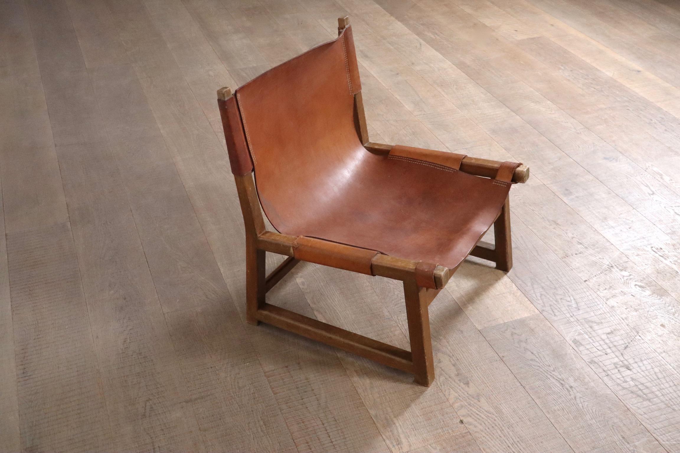 Paar Riaza-Stühle aus cognacfarbenem Leder von Paco Muñoz für Darro Gallery, Spanien, 1 im Angebot 9
