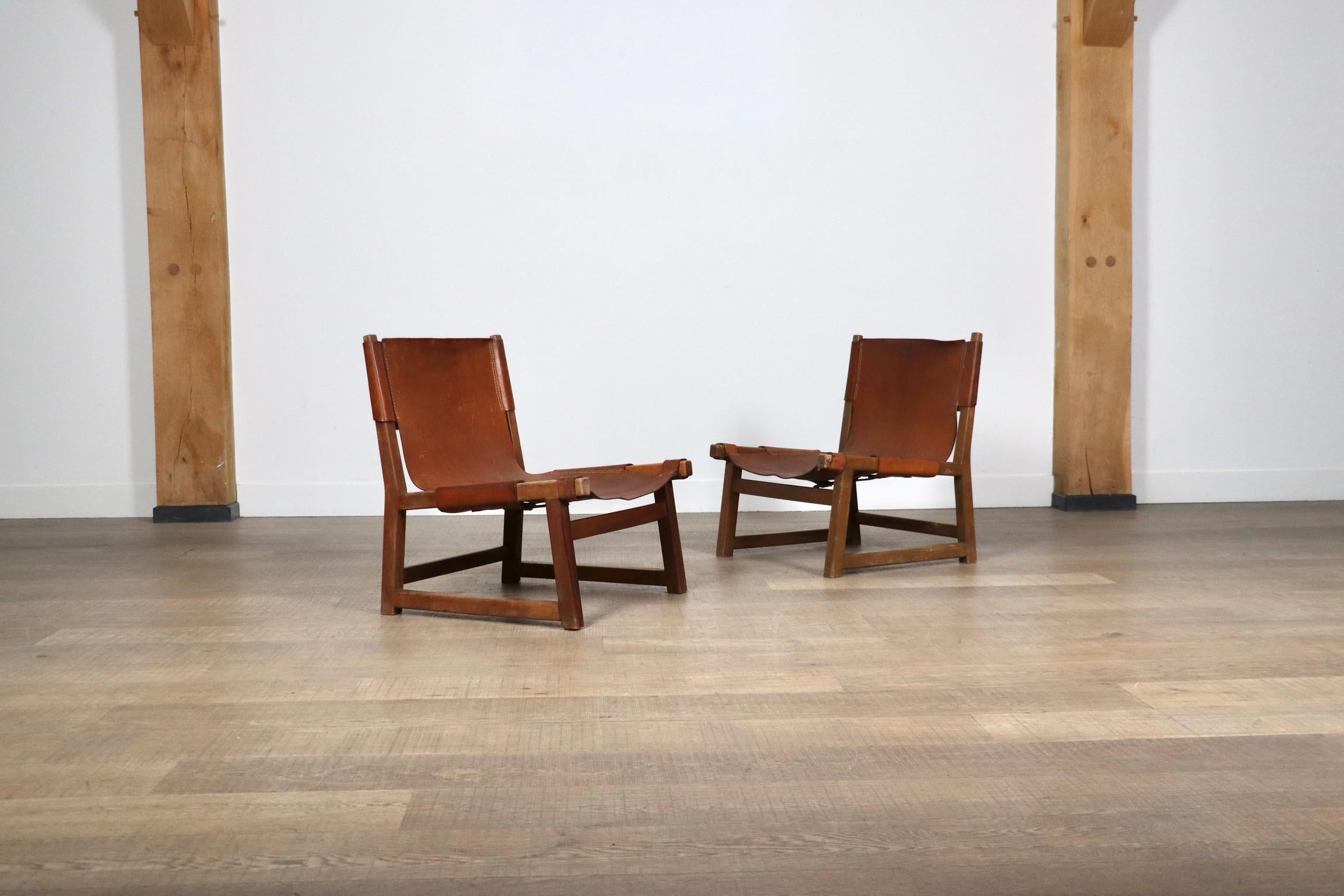 Paar Riaza-Stühle aus cognacfarbenem Leder von Paco Muñoz für Darro Gallery, Spanien, 1 im Angebot 10