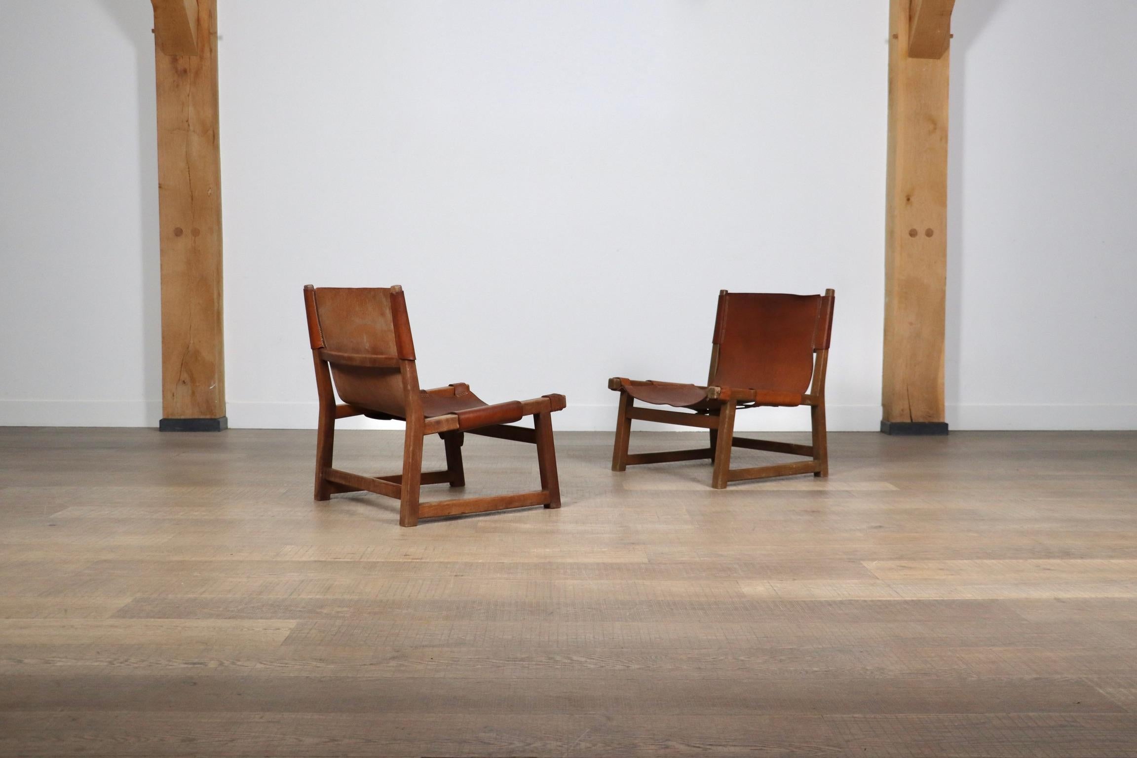 Paar Riaza-Stühle aus cognacfarbenem Leder von Paco Muñoz für Darro Gallery, Spanien, 1 im Angebot 12