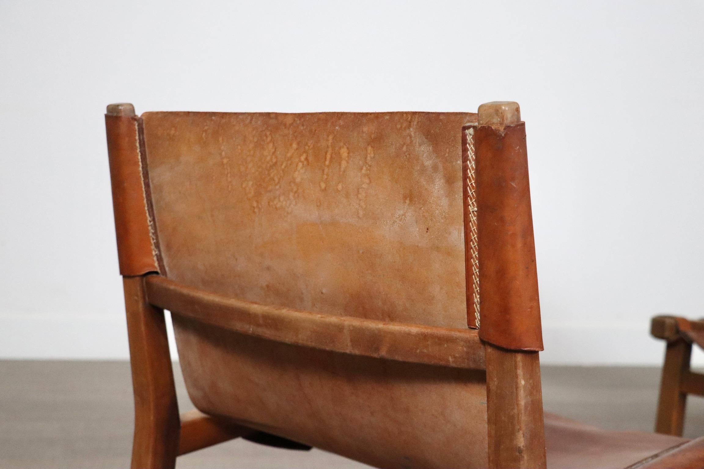 Paar Riaza-Stühle aus cognacfarbenem Leder von Paco Muñoz für Darro Gallery, Spanien, 1 im Angebot 13