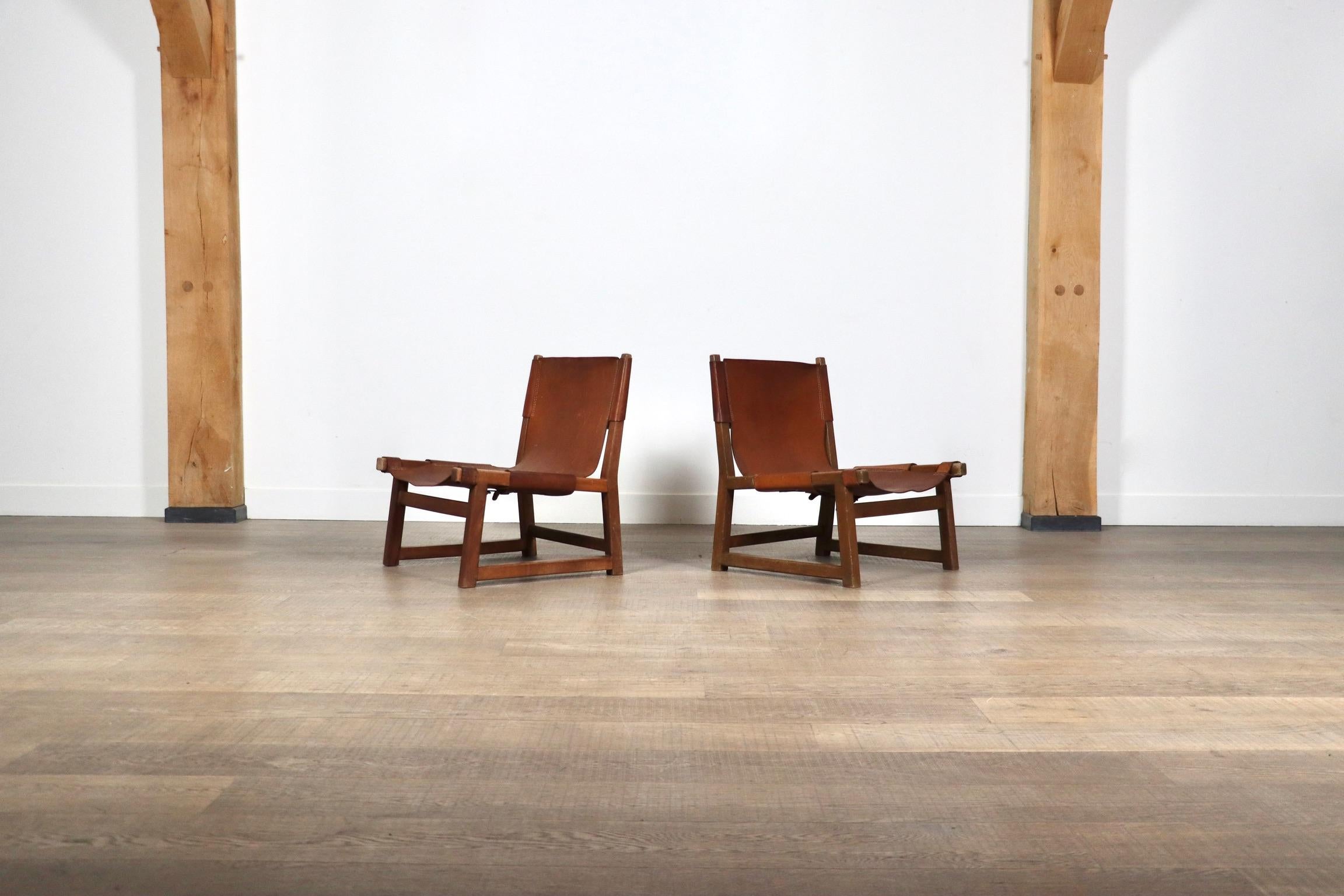 Paar Riaza-Stühle aus cognacfarbenem Leder von Paco Muñoz für Darro Gallery, Spanien, 1 im Angebot 2