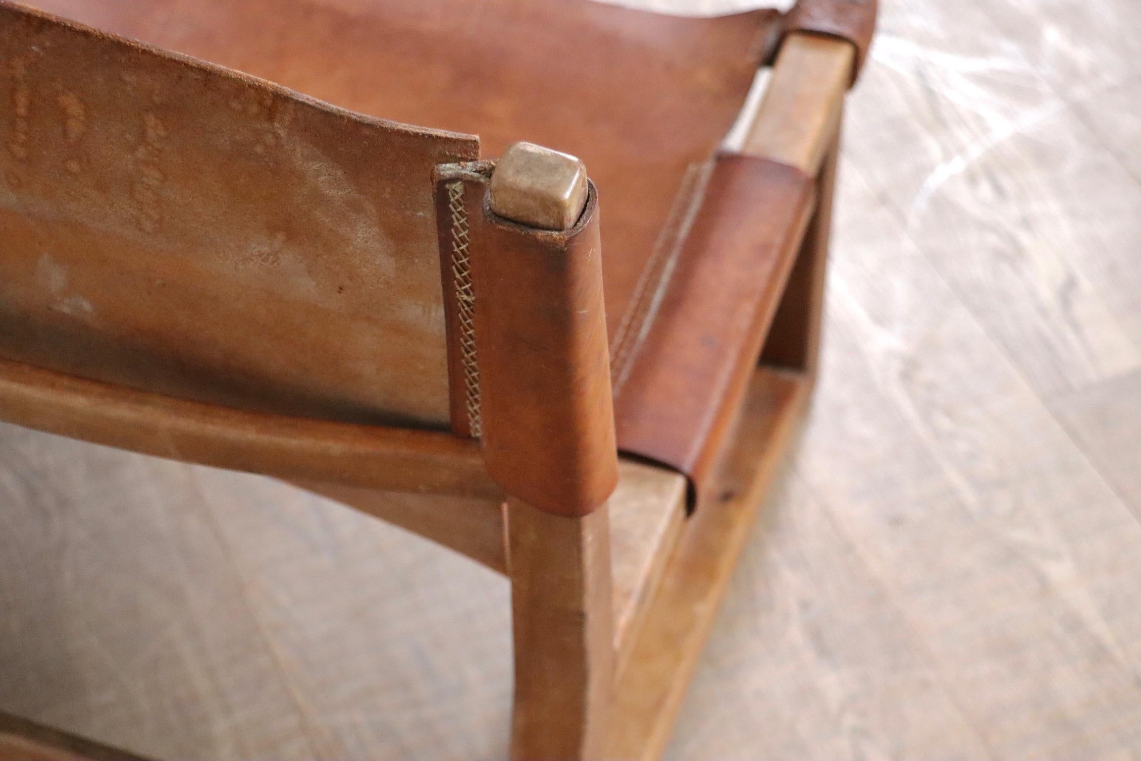 Paar Riaza-Stühle aus cognacfarbenem Leder von Paco Muñoz für Darro Gallery, Spanien, 1 im Angebot 5