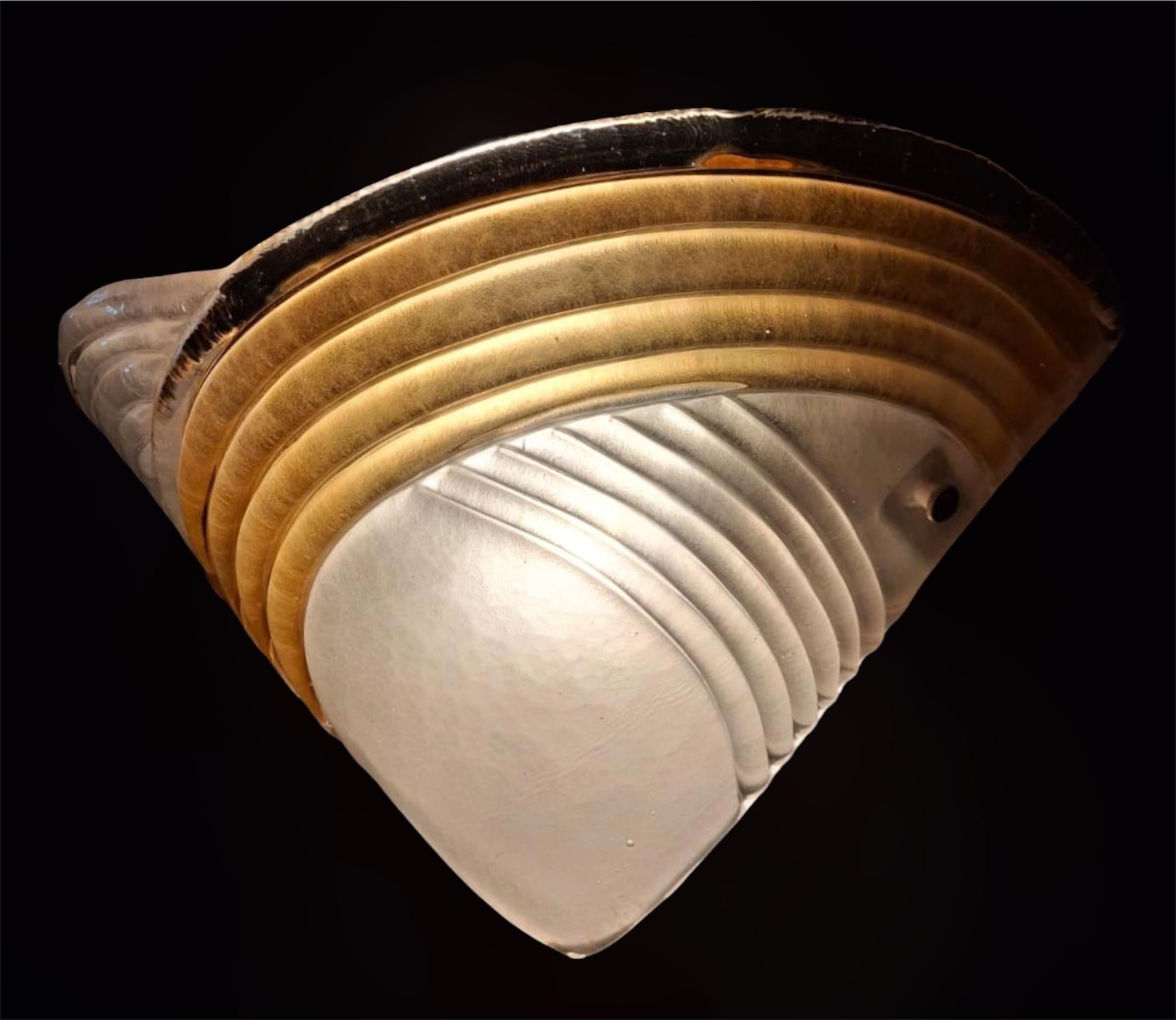 Pair of Ribbed Sconces For Sale 3