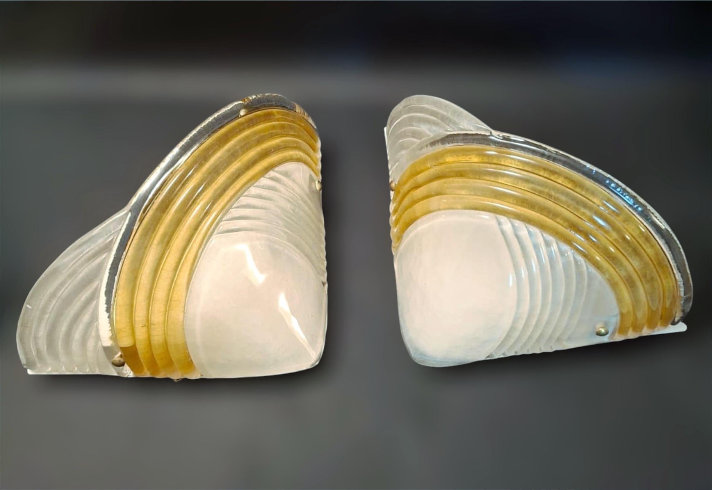 Pair of Ribbed Sconces For Sale 4