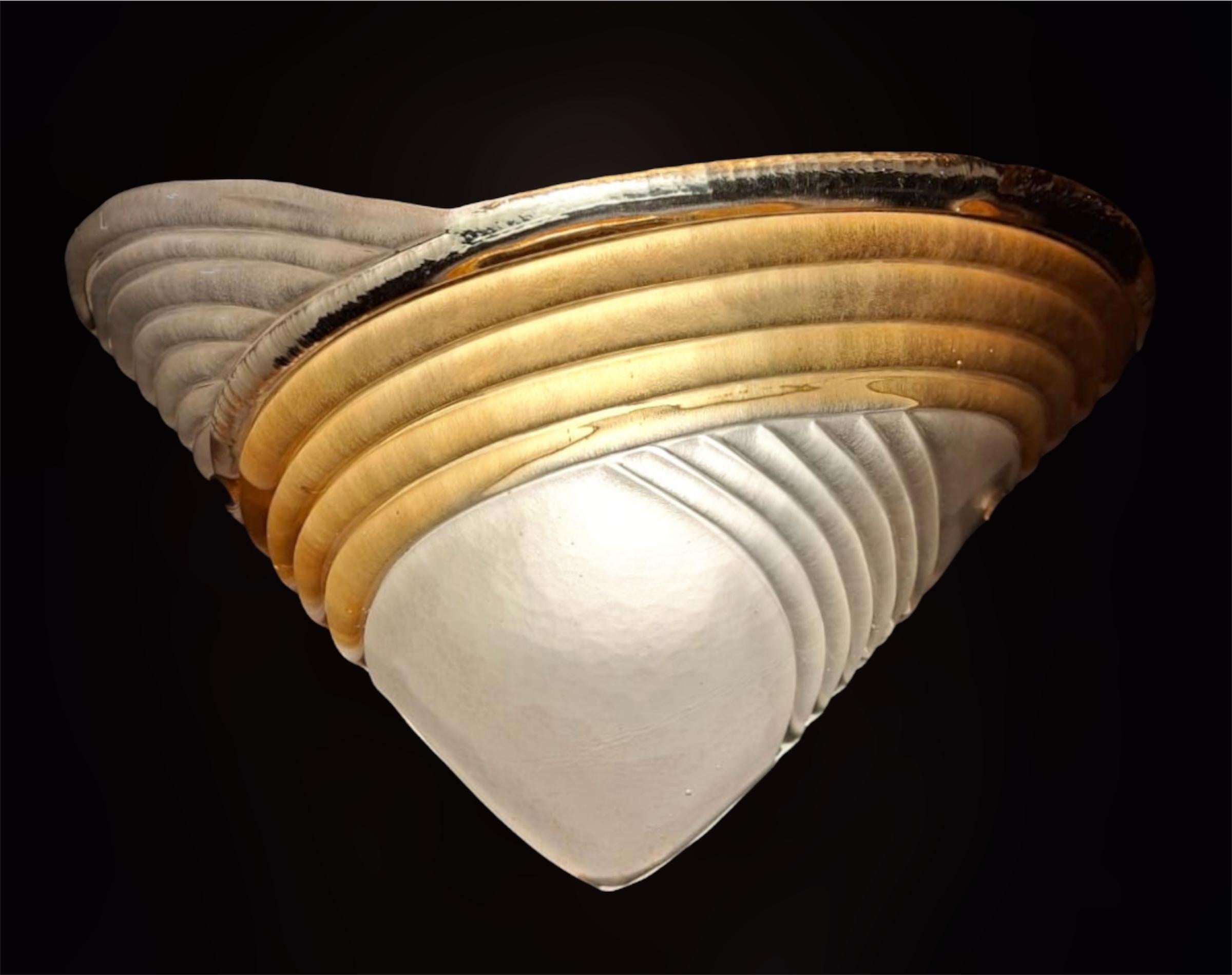 20th Century Pair of Ribbed Sconces For Sale