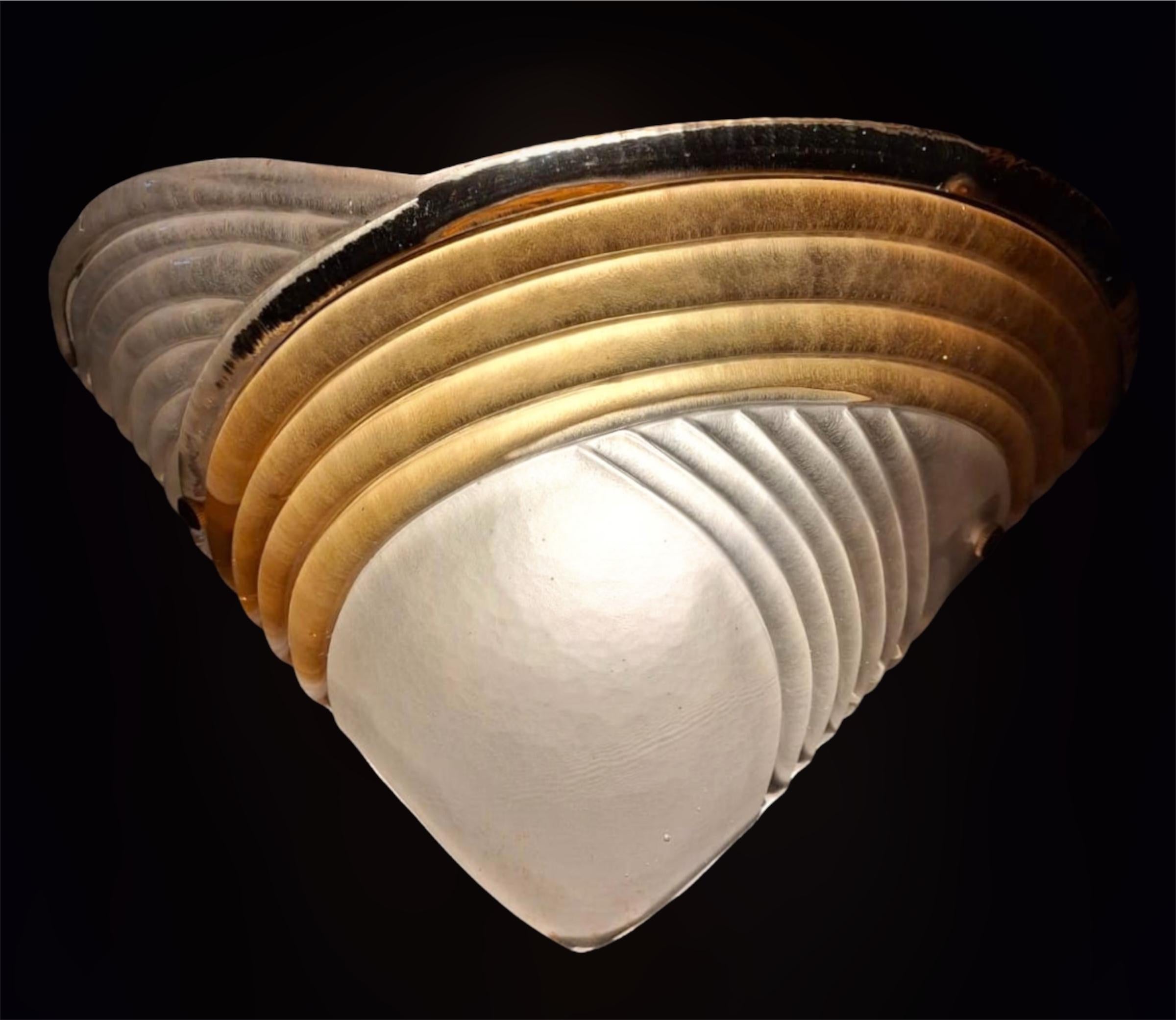 Pair of Ribbed Sconces For Sale 1