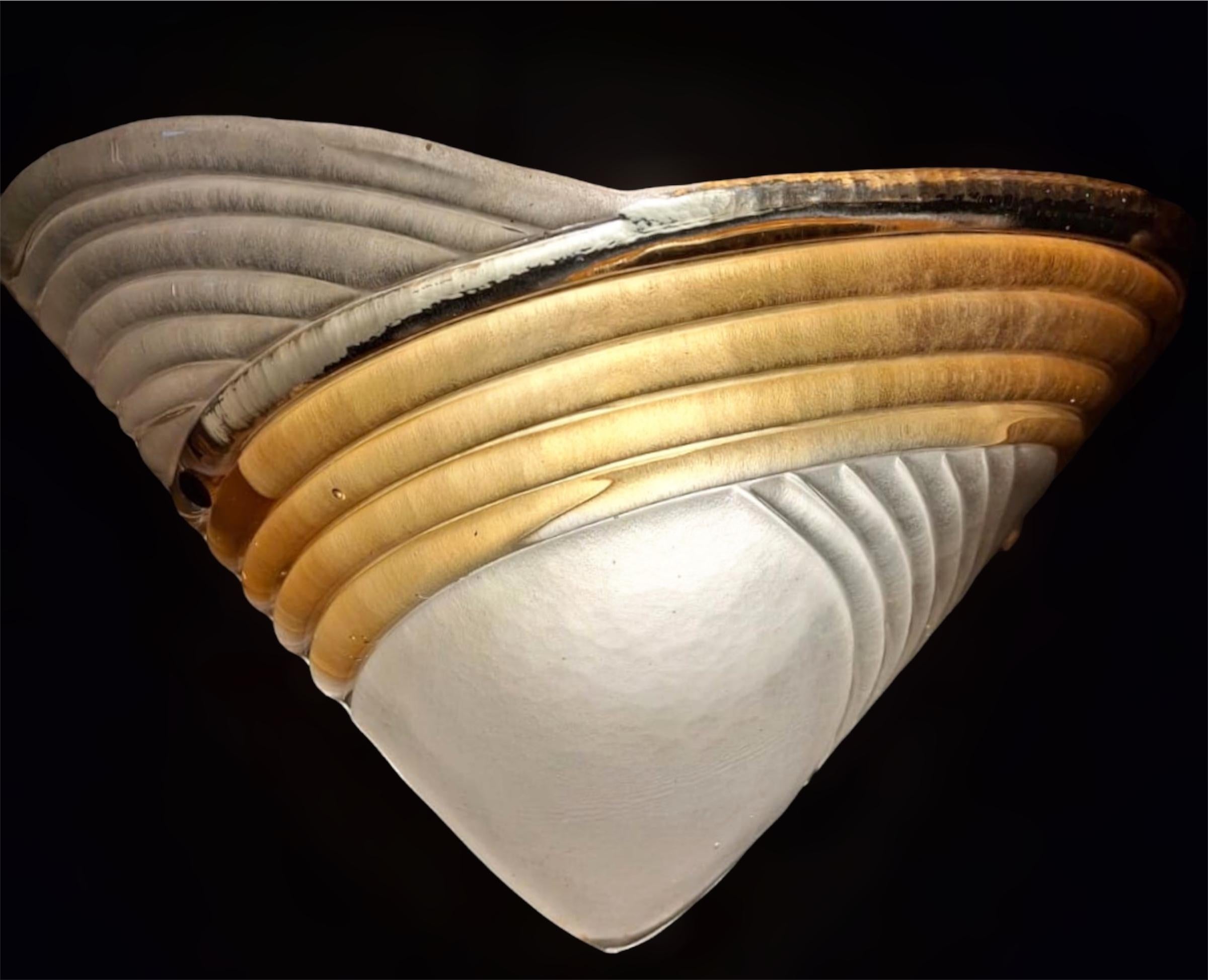 Pair of Ribbed Sconces For Sale 2