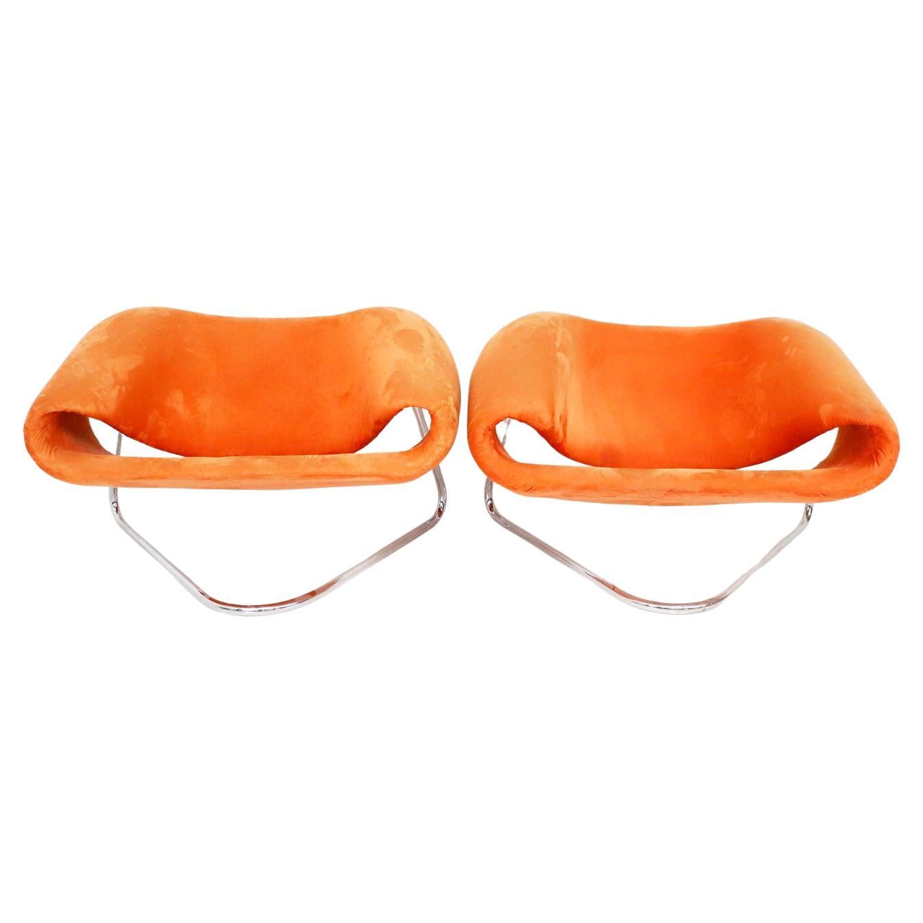 Pair of Ribbon Chairs Attributed to Cesare Leonardi & Franca Stagi For Sale