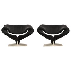 Pair of Ribbon Chairs by Pierre Paulin for Artifort, Netherlands, c 1966, Signed