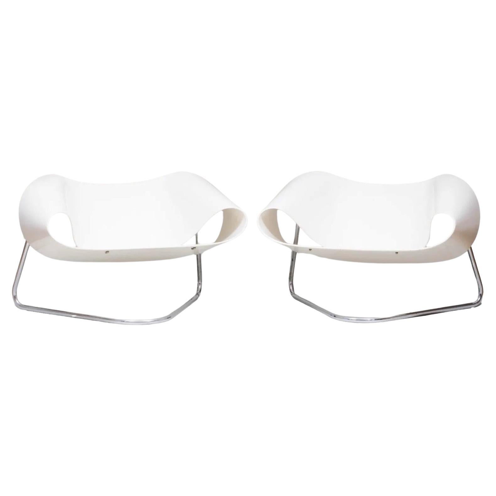 Pair of 'Ribbon' Lounge Chairs by Cesare Leonardi and Franca Stagi, c 1969