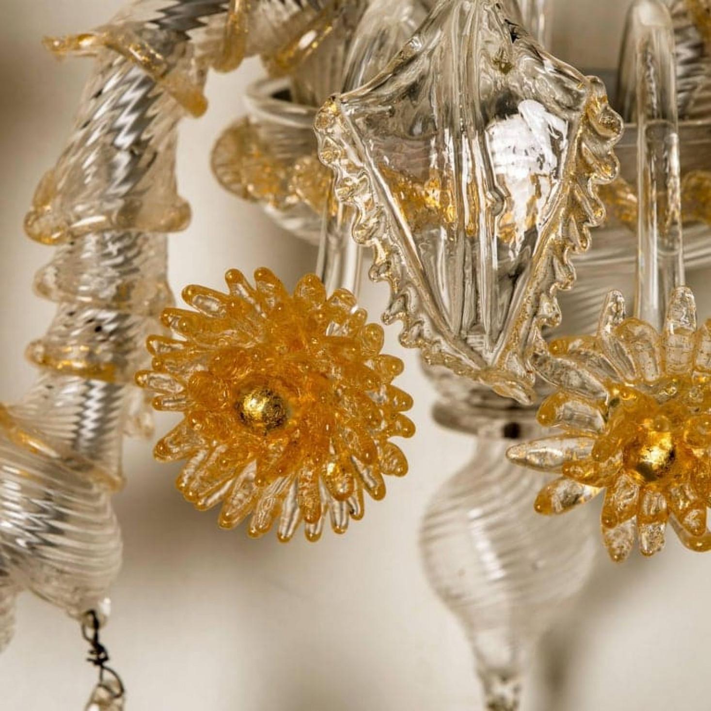 Coppia di ricche lampade da parete veneziane, Venezia, Murano, circa 1960 in vendita 1