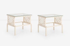 Paire de tables d'appoint et d'ottomans en aluminium de Richard L.A. Sandfort, 1950