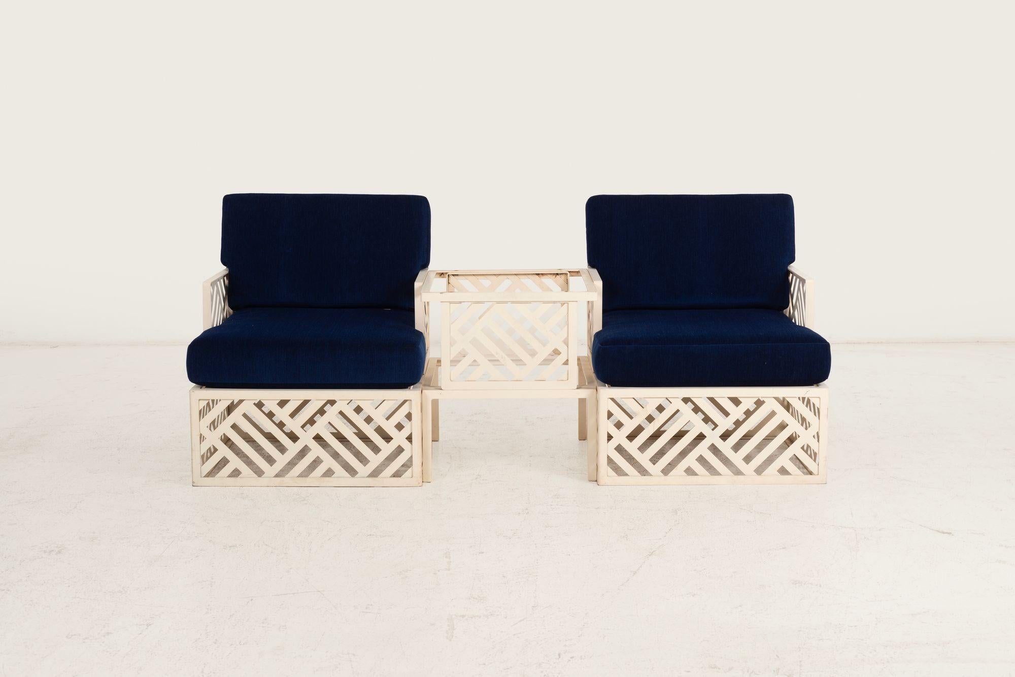 Pair of Richard L. Sandfort Aluminum Lounge Chairs, 1950 Moderno de mediados de siglo en venta