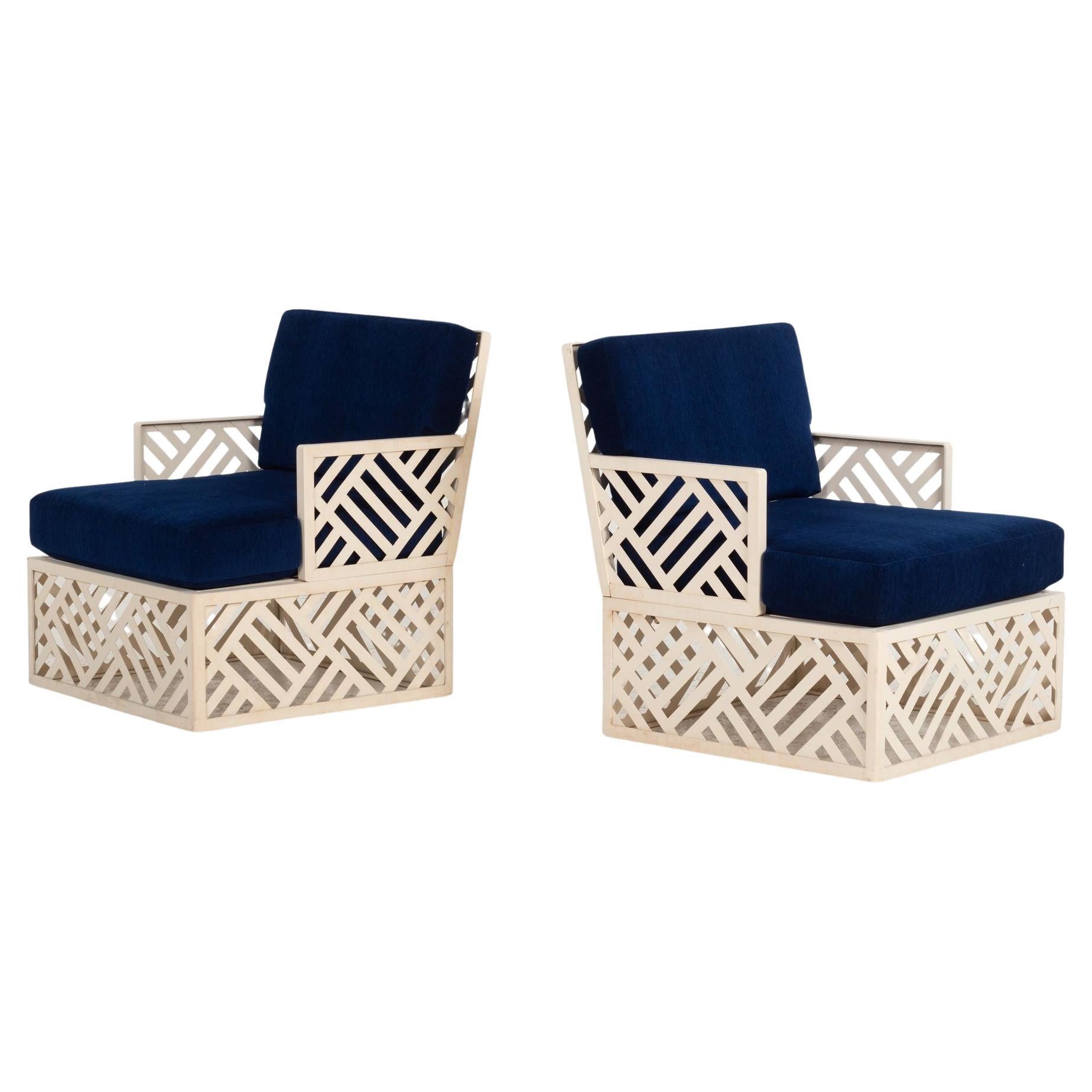 Pair of Richard L. Sandfort Aluminum Lounge Chairs, 1950
