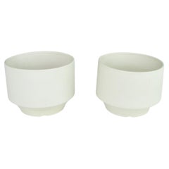Pair of Richard Lindh for Arabia of Finland Bisque White Planter Pots