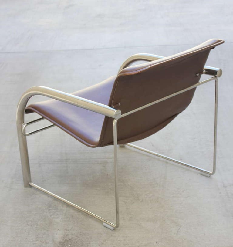 Pair of Richard Schultz Leather and Chrome RS48 Lounge Chairs at 1stDibs richard schultz