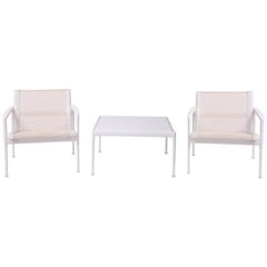 Pair of Richard Schultz Outdoor Chairs and Medium Table