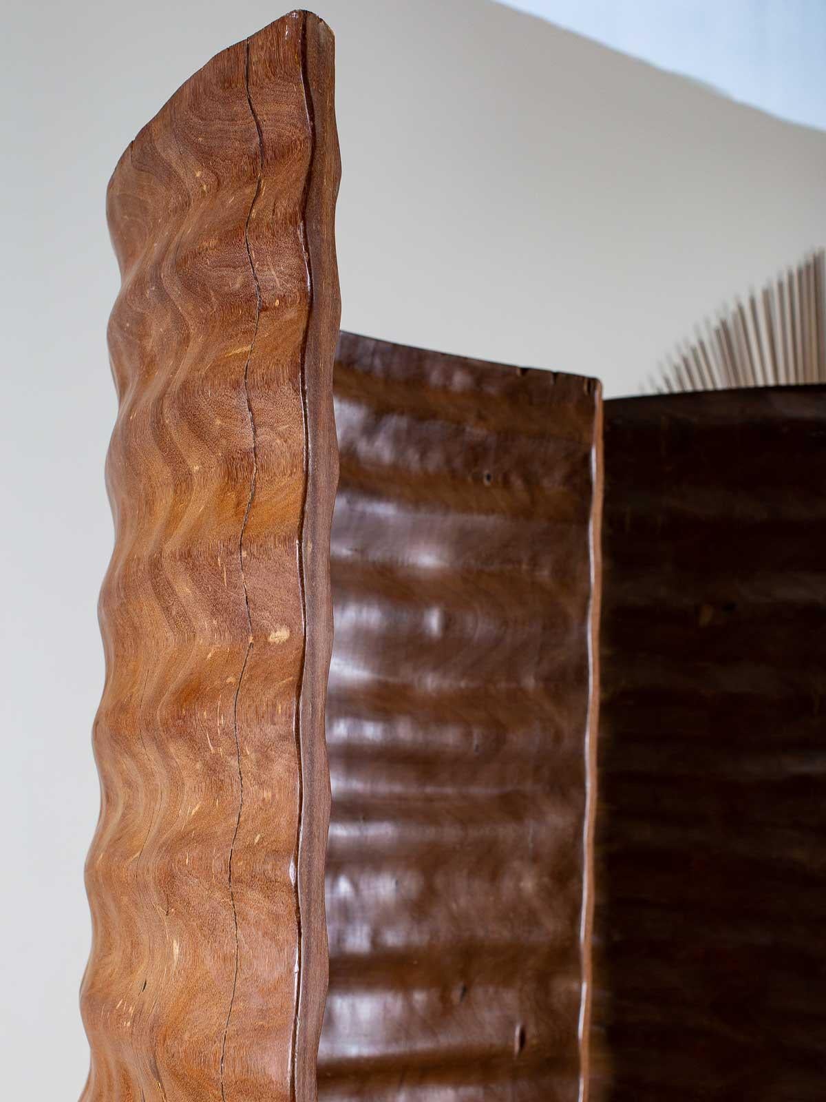 Pair of Richard Serra Inspired Tall Solid Teak Sculptures, circa 2000 For Sale 5