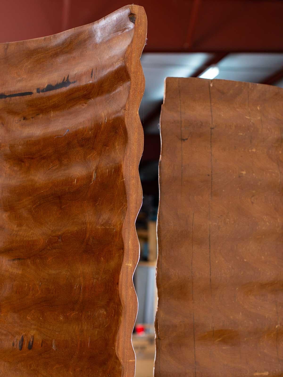 Pair of Richard Serra Inspired Tall Solid Teak Sculptures, circa 2000 For Sale 6