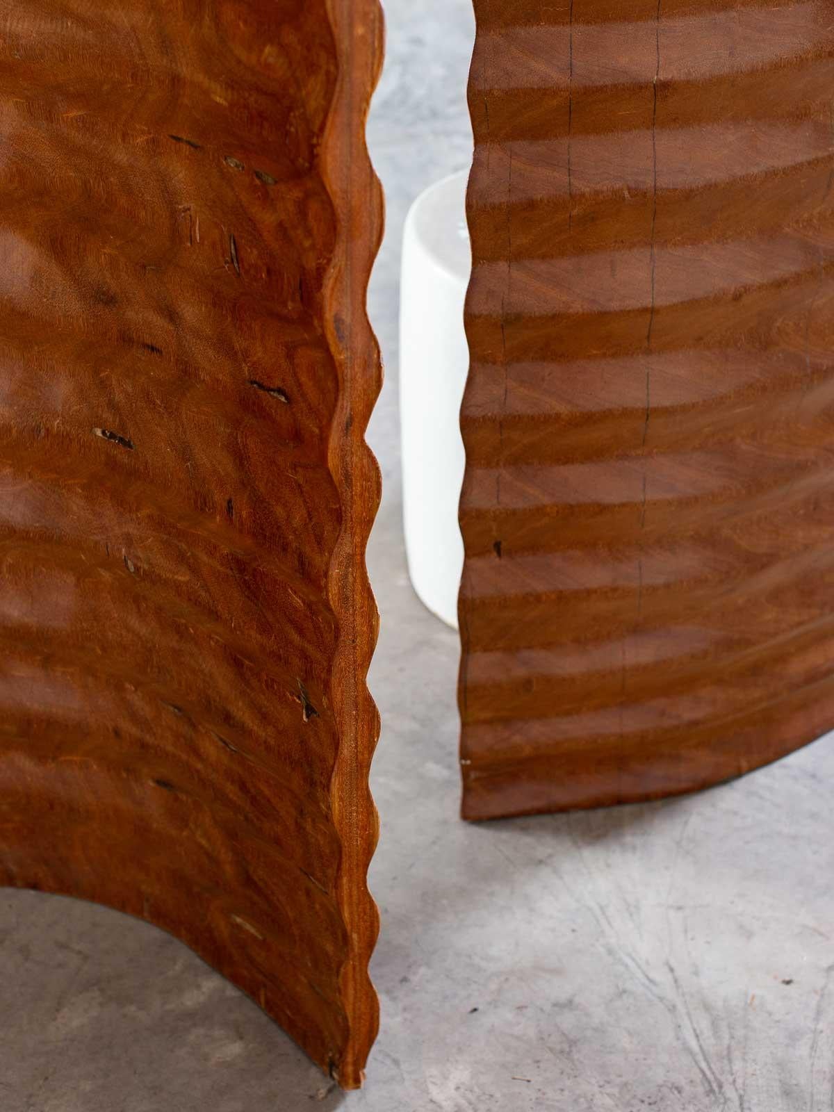 Pair of Richard Serra Inspired Tall Solid Teak Sculptures, circa 2000 For Sale 10