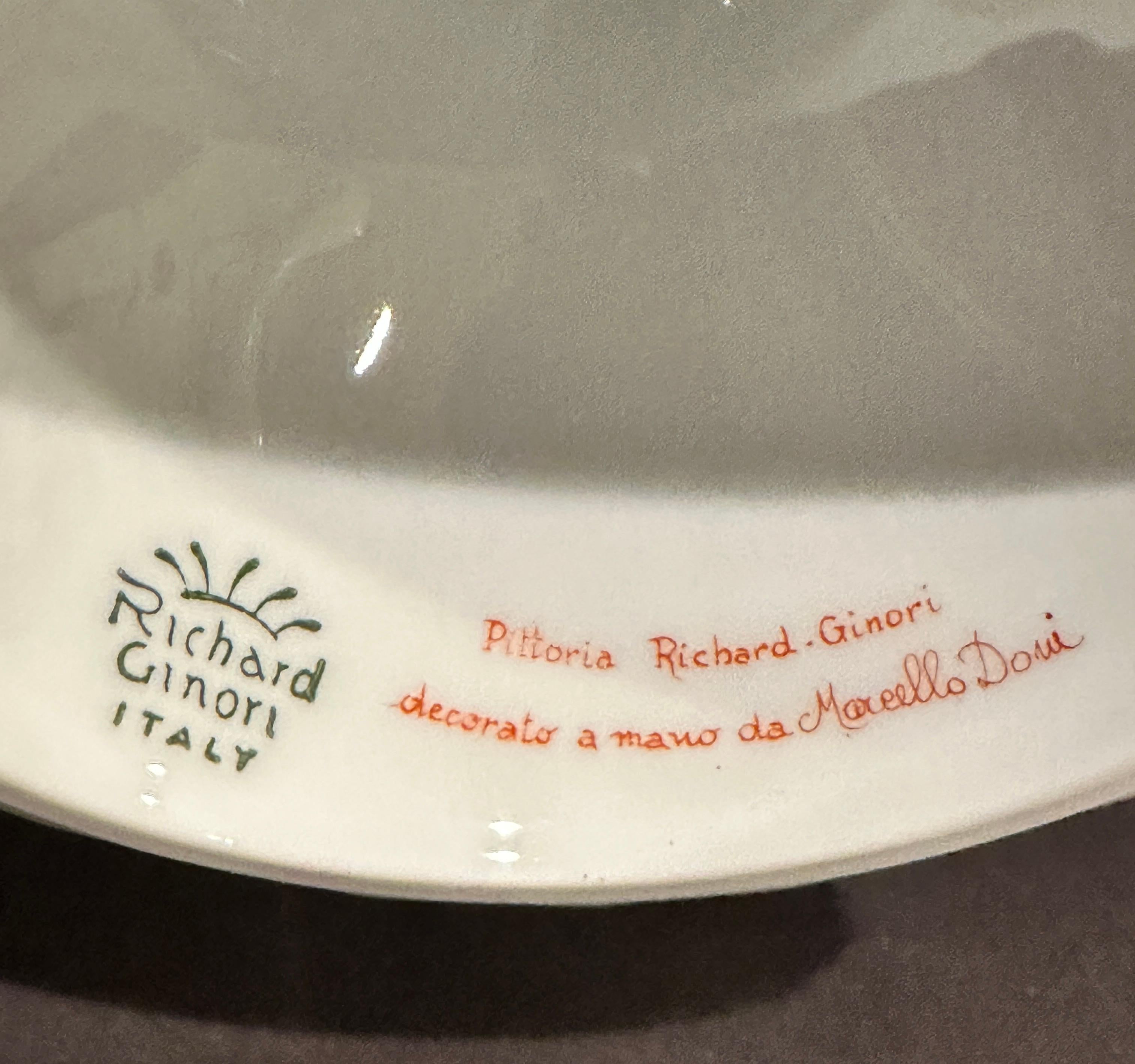 Pareja De Jarras De Porcelana Pintadas Ginori Ricas en venta 3