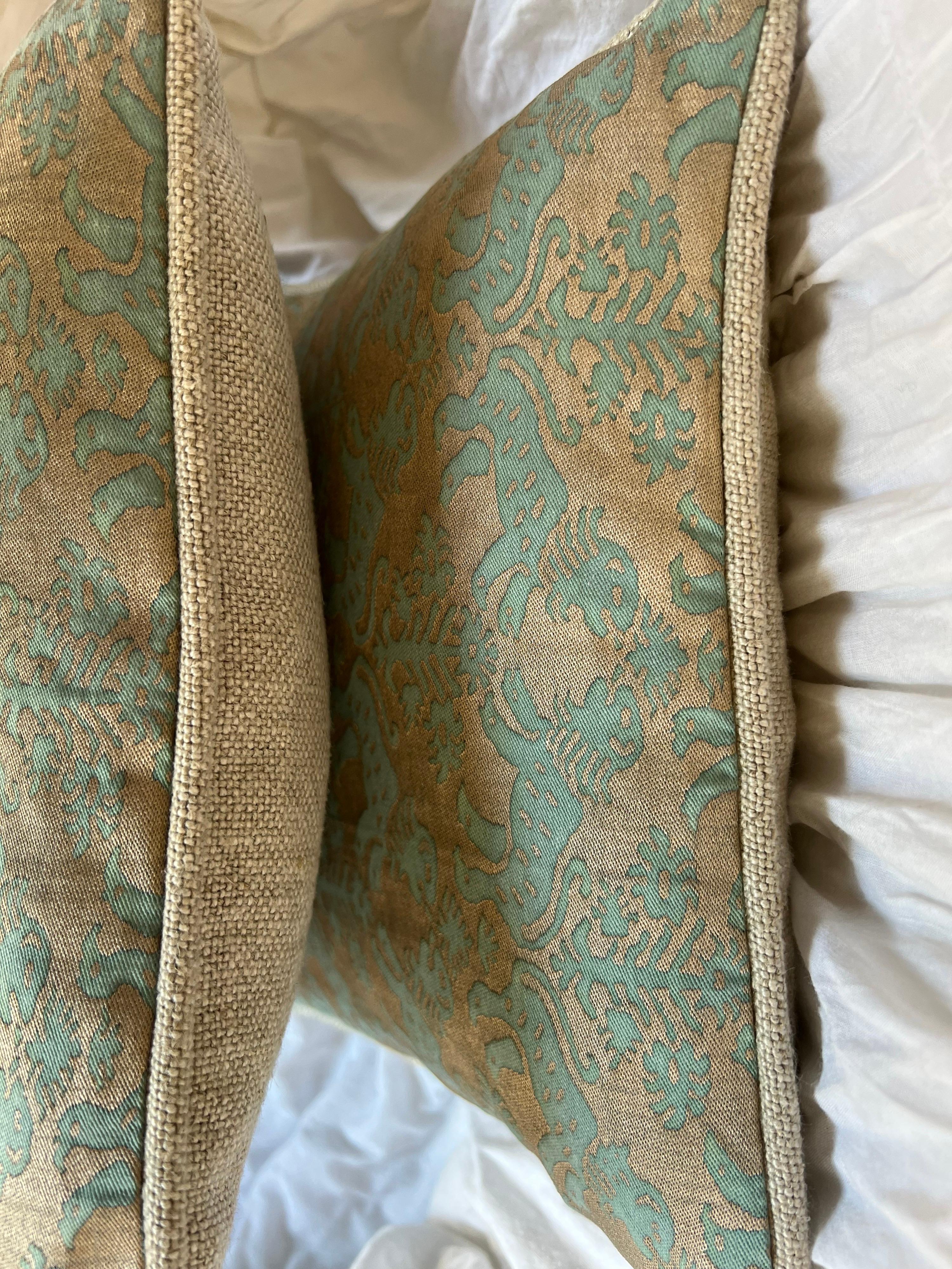 Baroque Pair of Richeleau Patterned Fortuny Pillows