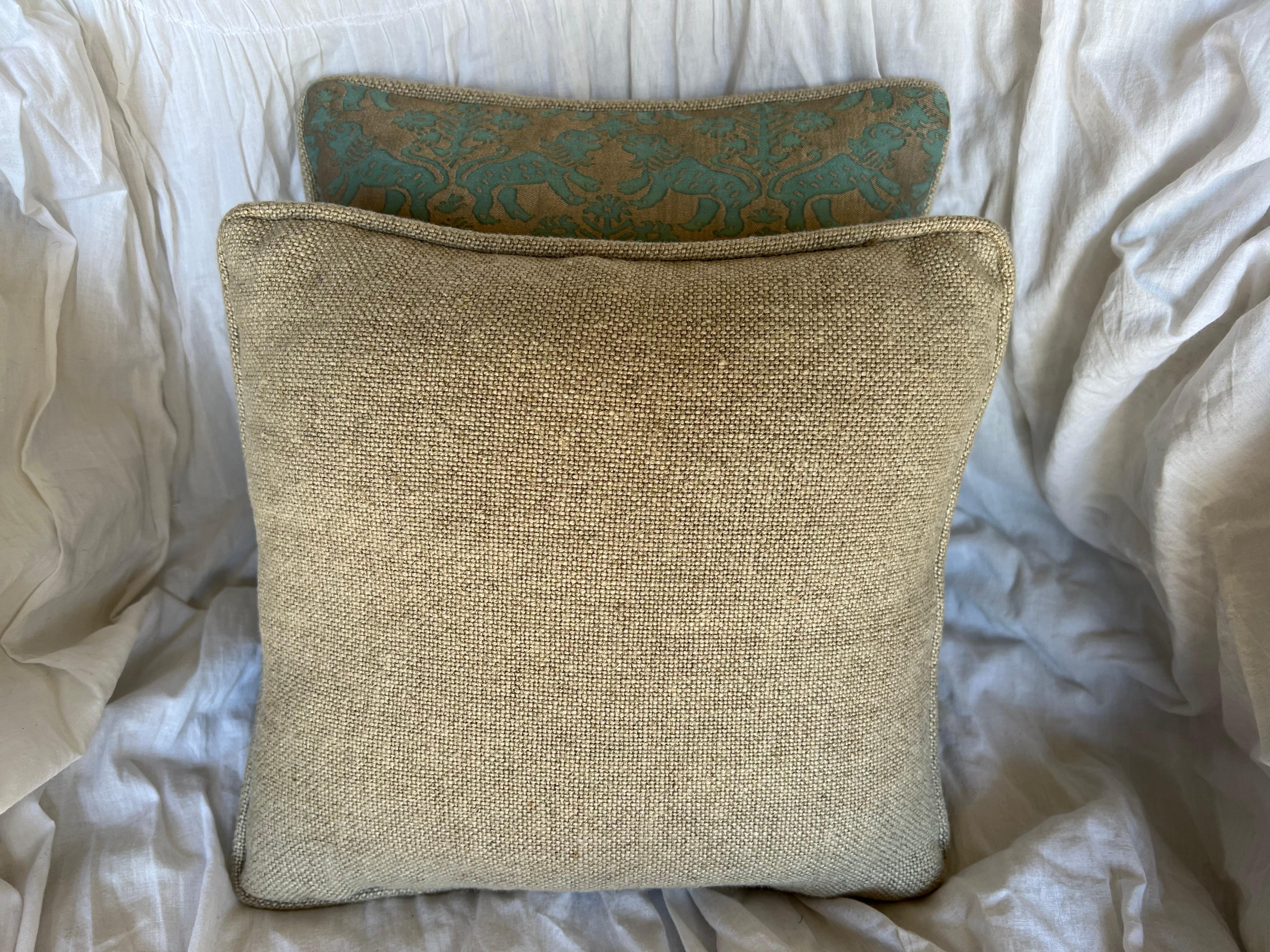 Italian Pair of Richeleau Patterned Fortuny Pillows