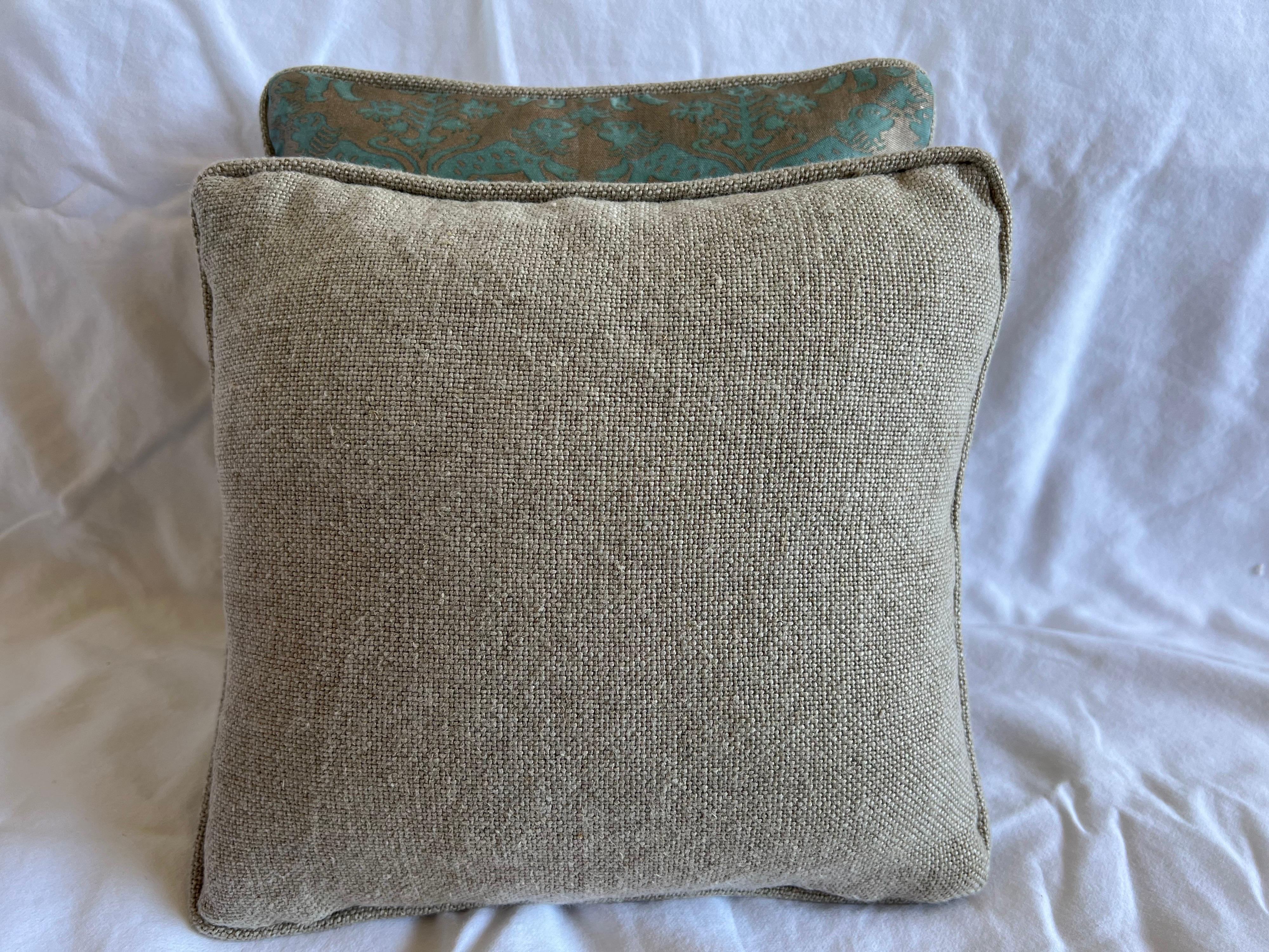 Italian Pair of Richeleau Patterned Fortuny Pillows