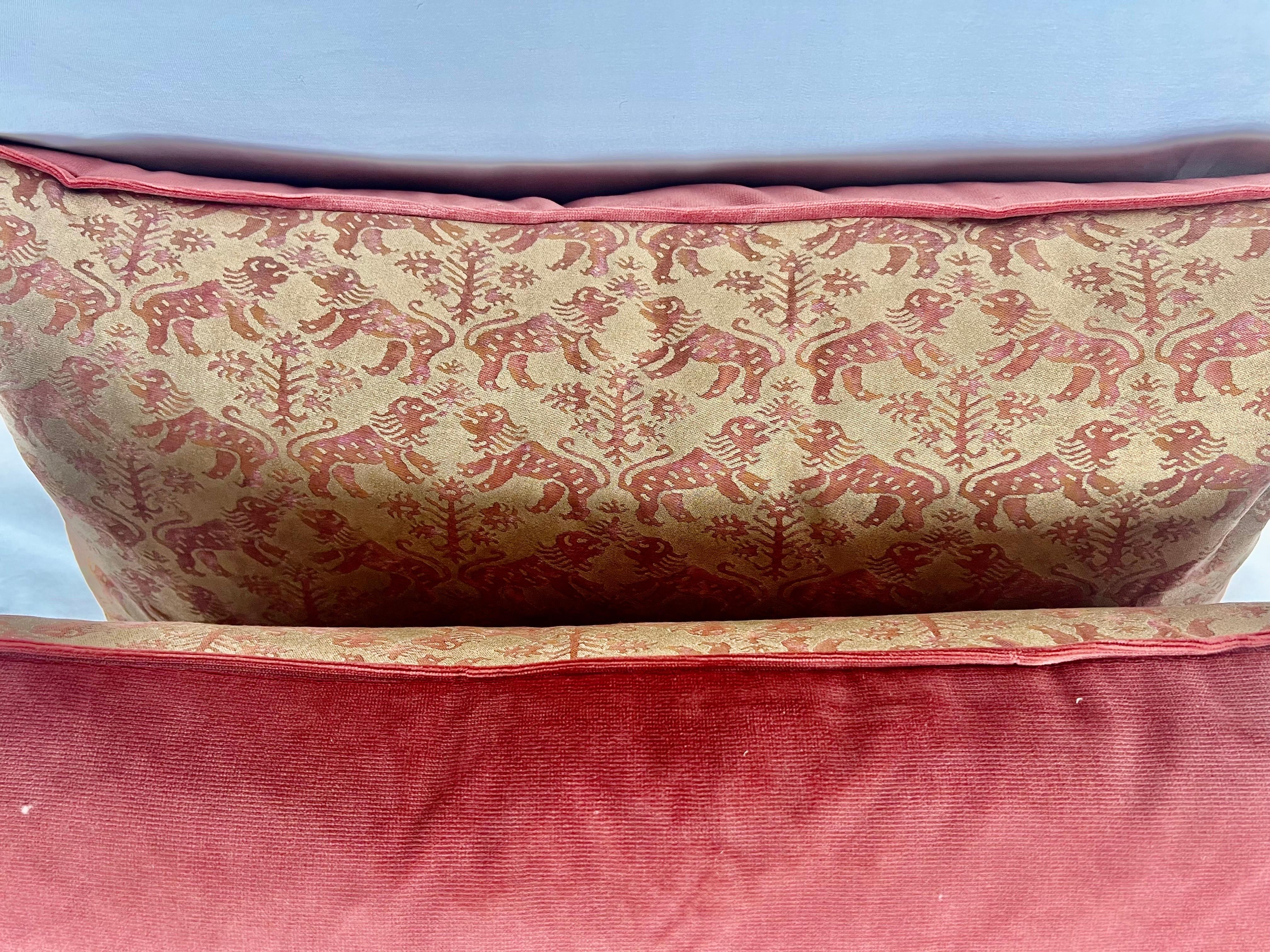 Pair of Richeleau Patterned Fortuny Rust & Gold Pillows  3