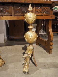 Pair of Richly Decorated 19th Century French Brass Chenets