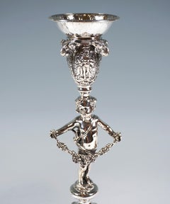 Pair Of Art Nouveau Silver Candlesticks With Putti As Carriers, Vienna, Ca 1890