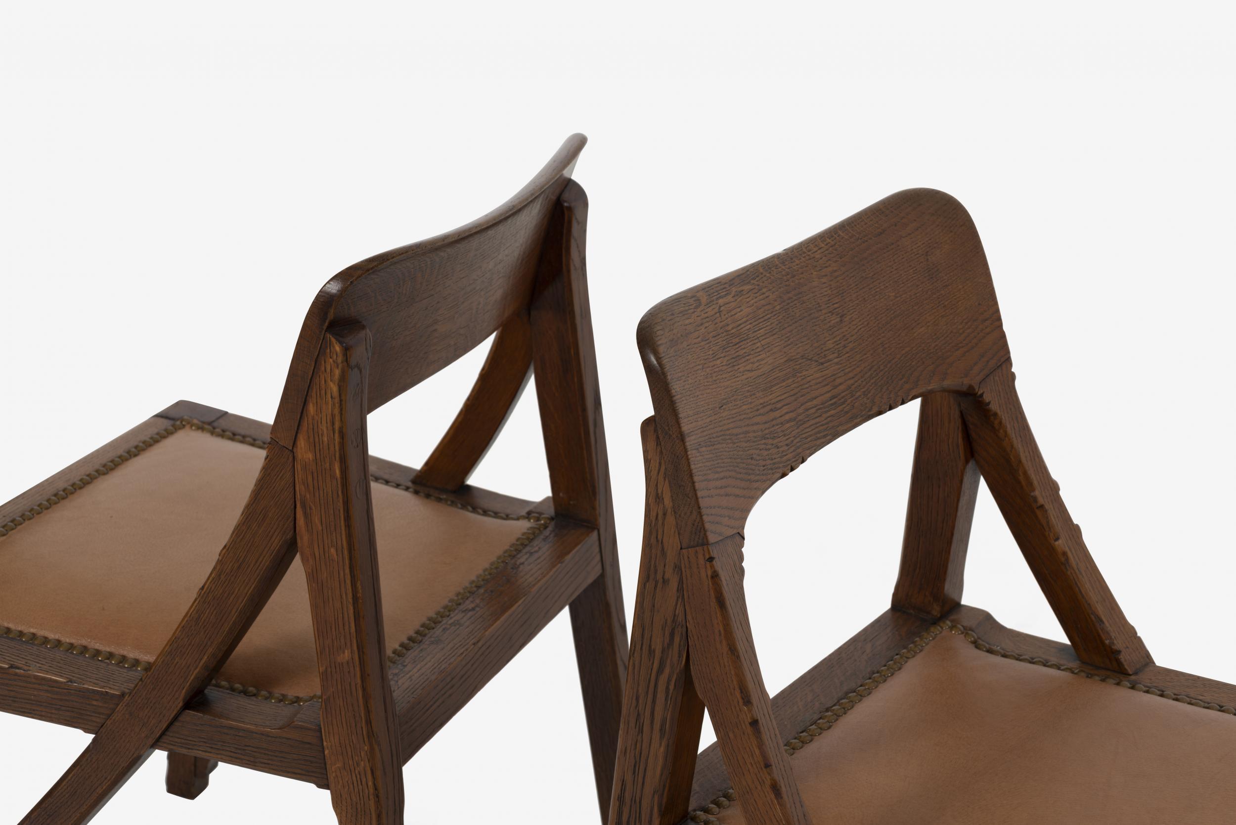 Oak Pair of Riemerschmidt Armchairs Chairs For Sale