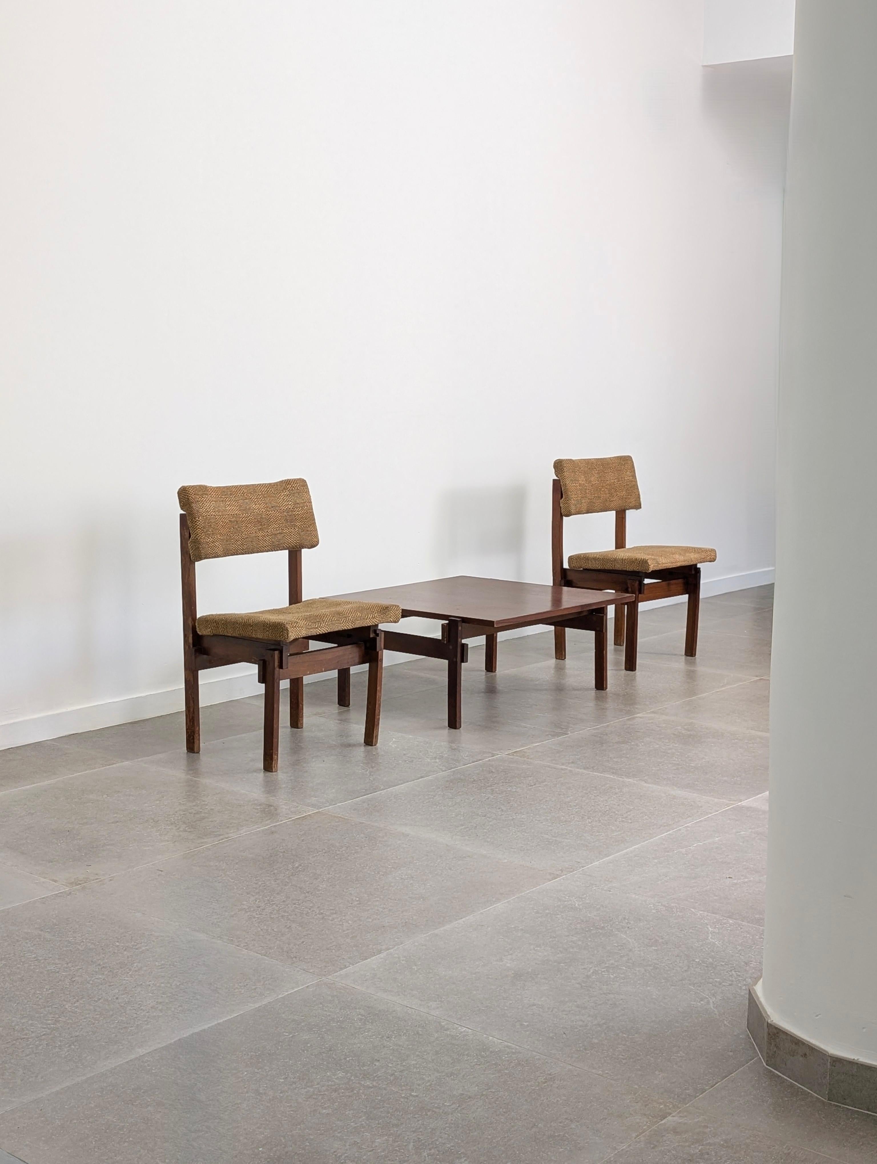 Mid-Century moderno Coppia di sedie in stile Rietveld con seduta e schienale regolabili, anni '50 in vendita