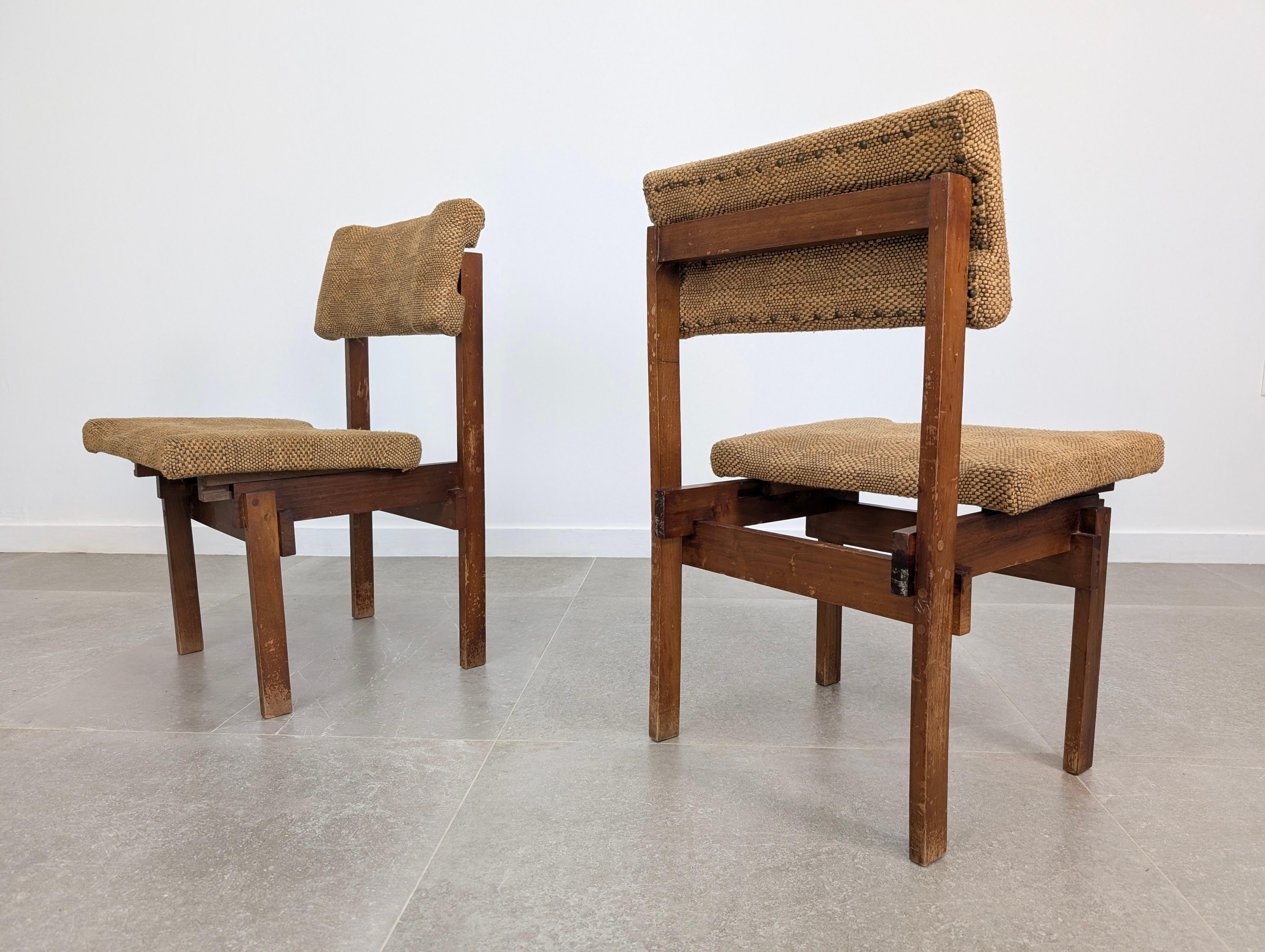 Coppia di sedie in stile Rietveld con seduta e schienale regolabili, anni '50 In condizioni discrete in vendita a Benalmadena, ES