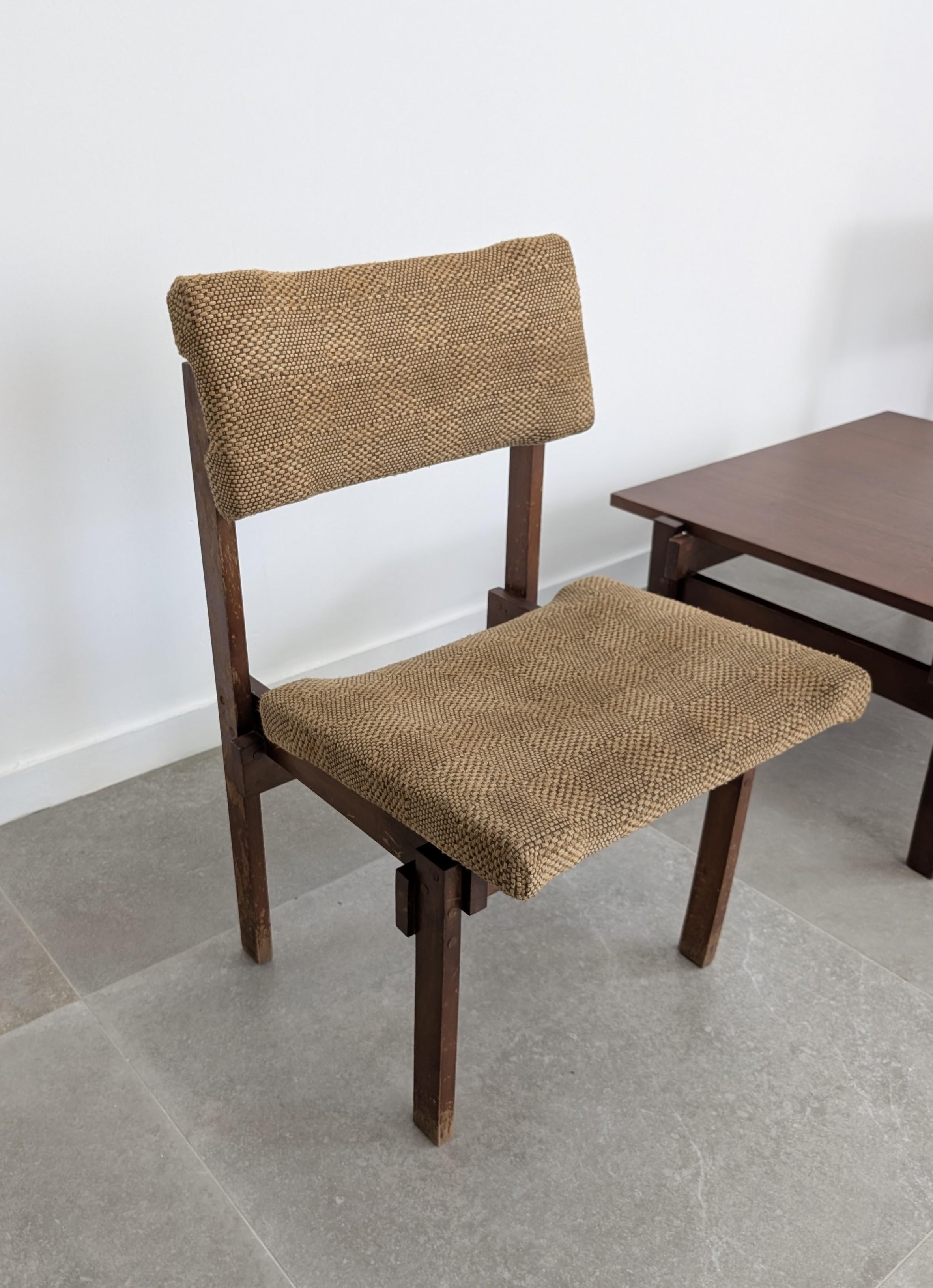Legno Coppia di sedie in stile Rietveld con seduta e schienale regolabili, anni '50 in vendita