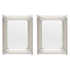 Pair of Rigadin Silver Murano Glass Mirrors Pair of Rigadin Silver Murano Glass Mirrors